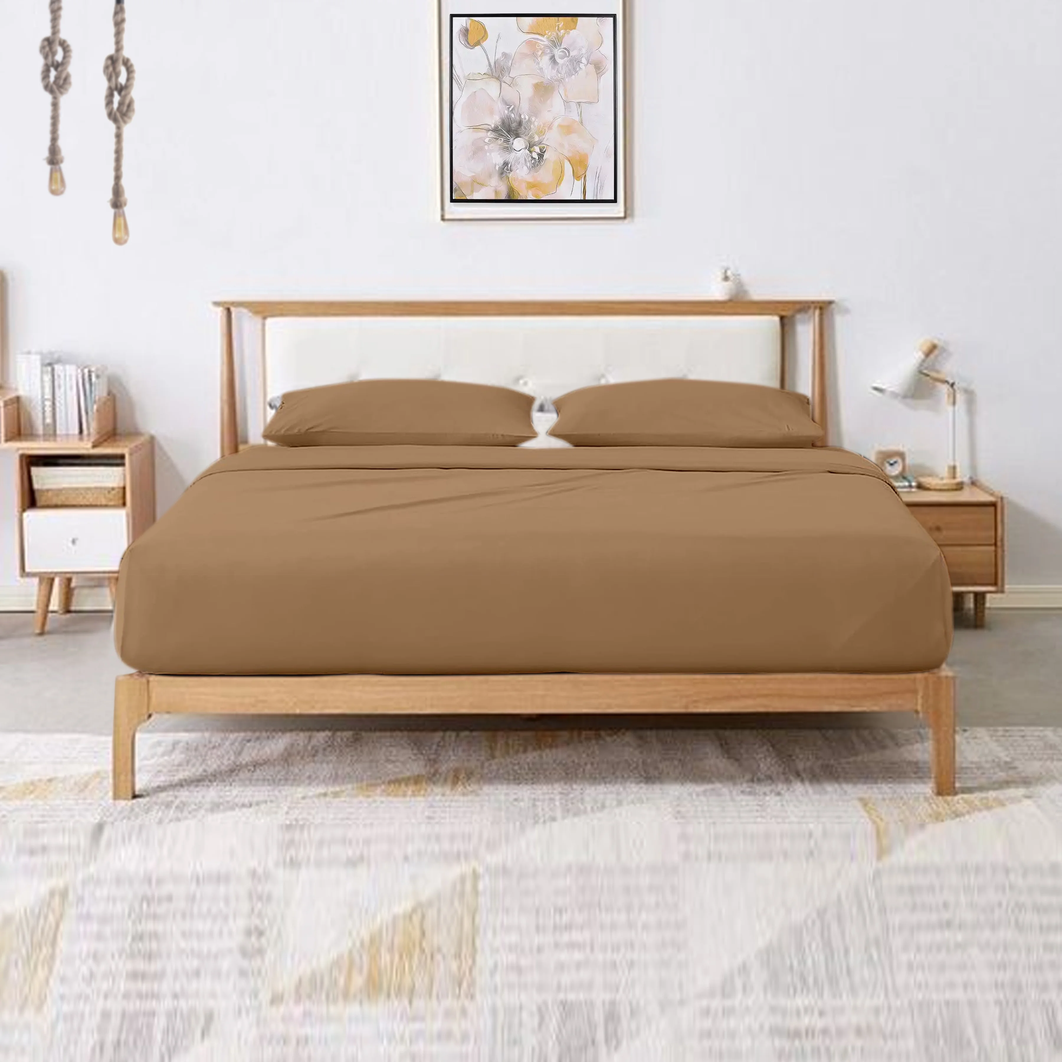 Hotel Brand 1000 Thread Count 6-Piece Extra Deep Pocket Super Soft Sheet Set Fit Upto 24 Inches Deep Pocket Solid, 100% Egyptian Cotton @ 'hotellinen' (Twin XL, Taupe)