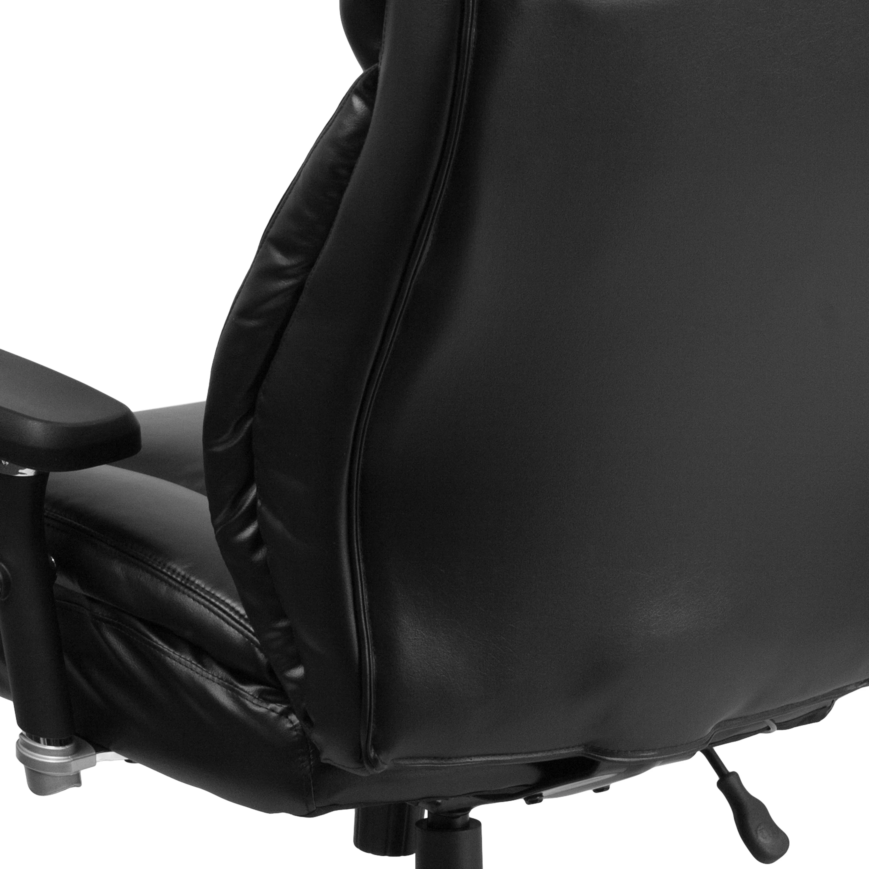 Emma + Oliver 24/7 400 lb. High Back Black LeatherSoft Ergonomic Office Chair with Lumbar Knob