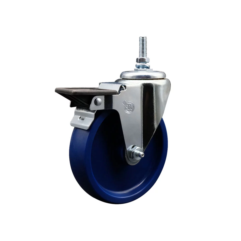 Solid Polyurethane Swivel Threaded Stem Caster w/5