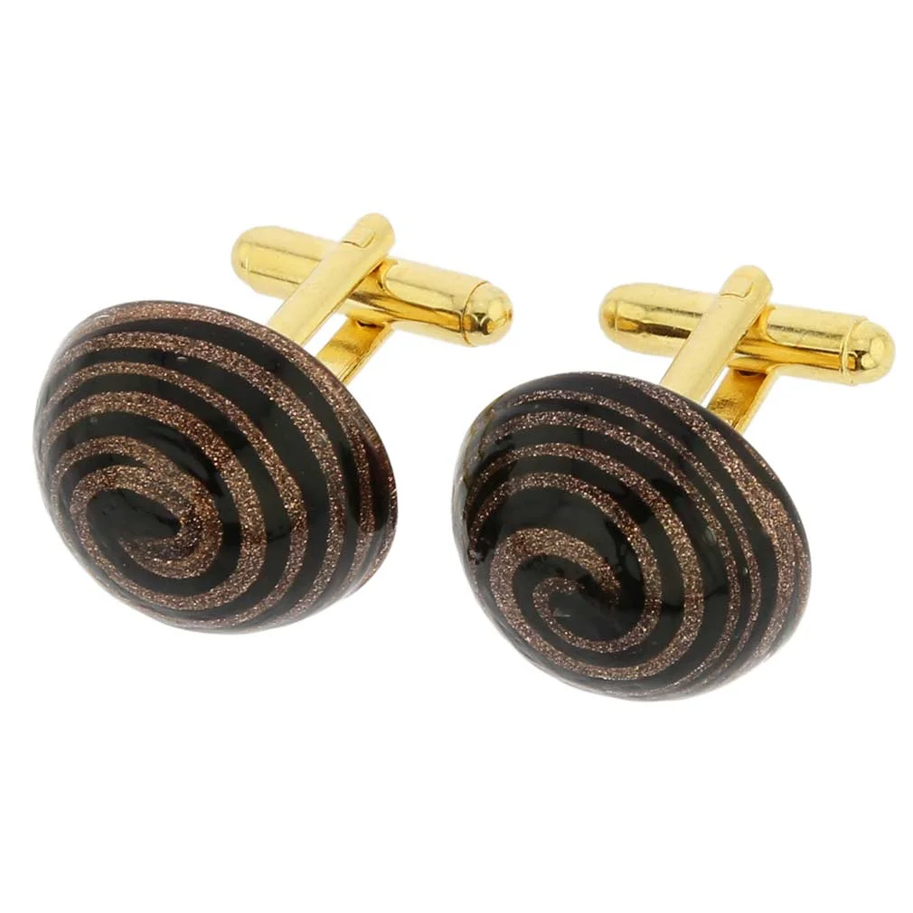 GlassOfVenice Murano Glass Venetian Sparkles Cufflinks - Black