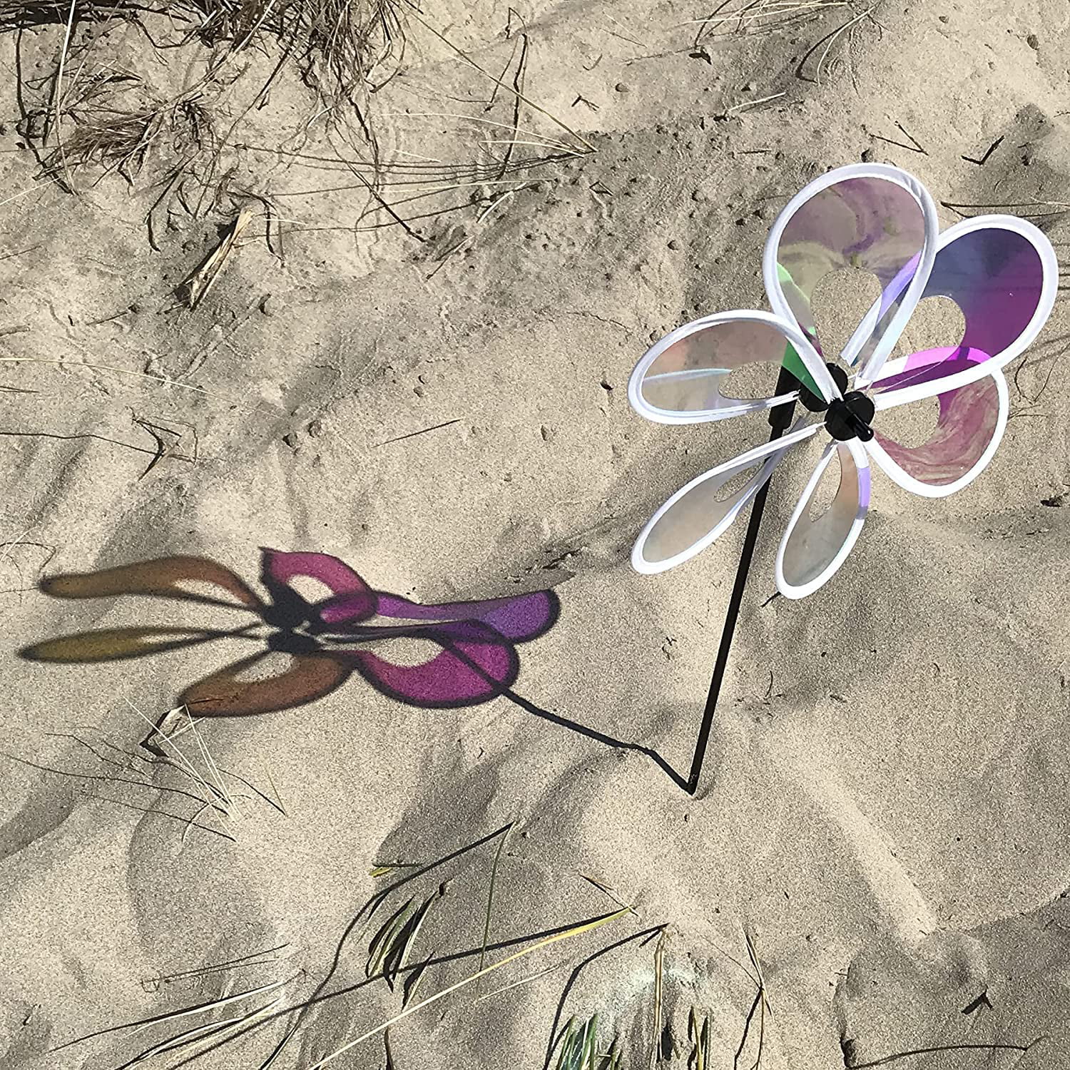 In the Breeze 2666 — 10 Inch Iridescent Windee Wheelz Wind Spinner - Shiny Outdoor Garden Décor