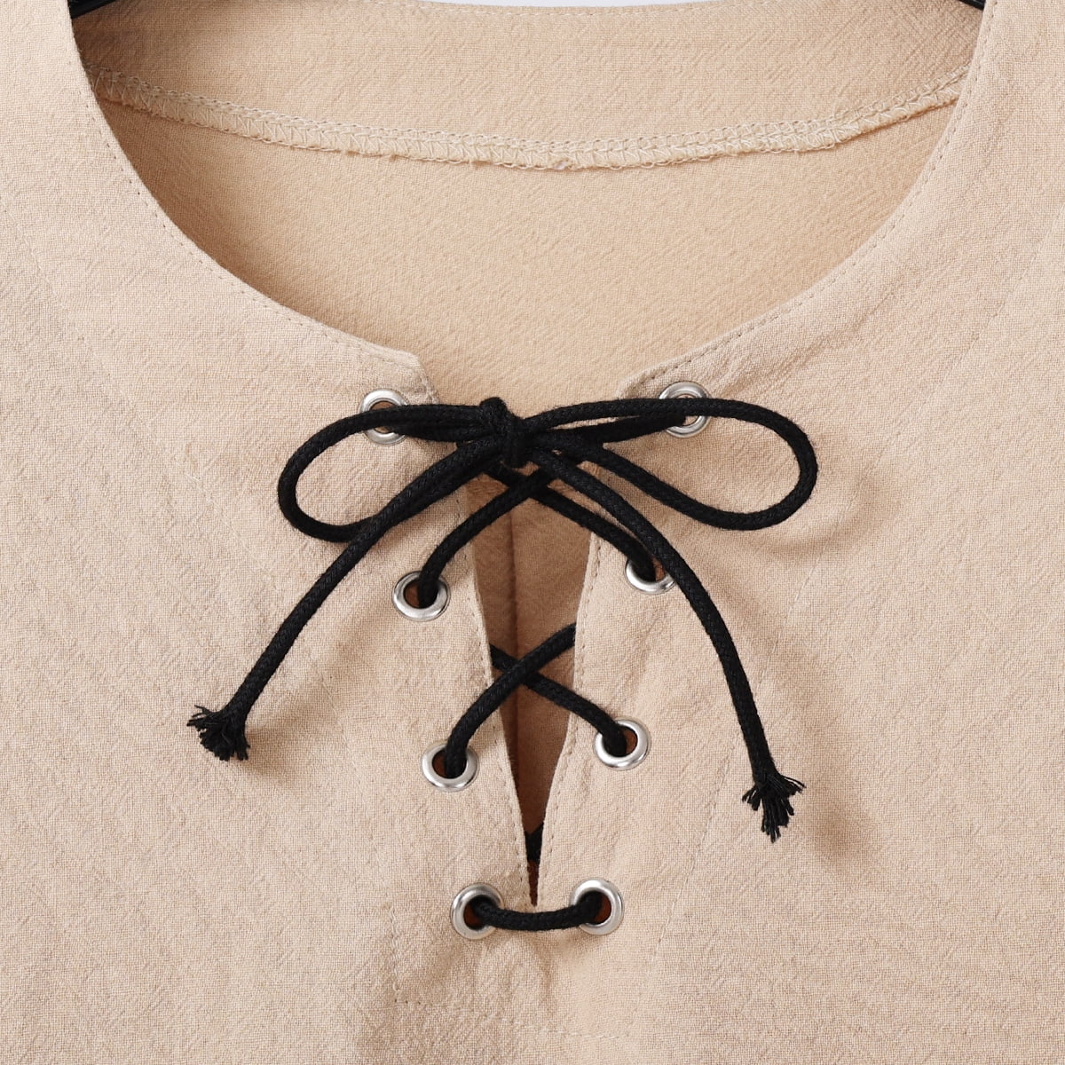 BLESSUME Mens Pirate Shirt Vampire Renaissance Medieval Medieval Viking Pirate Linen Top Shirt Cosplay Lace-Up Tee