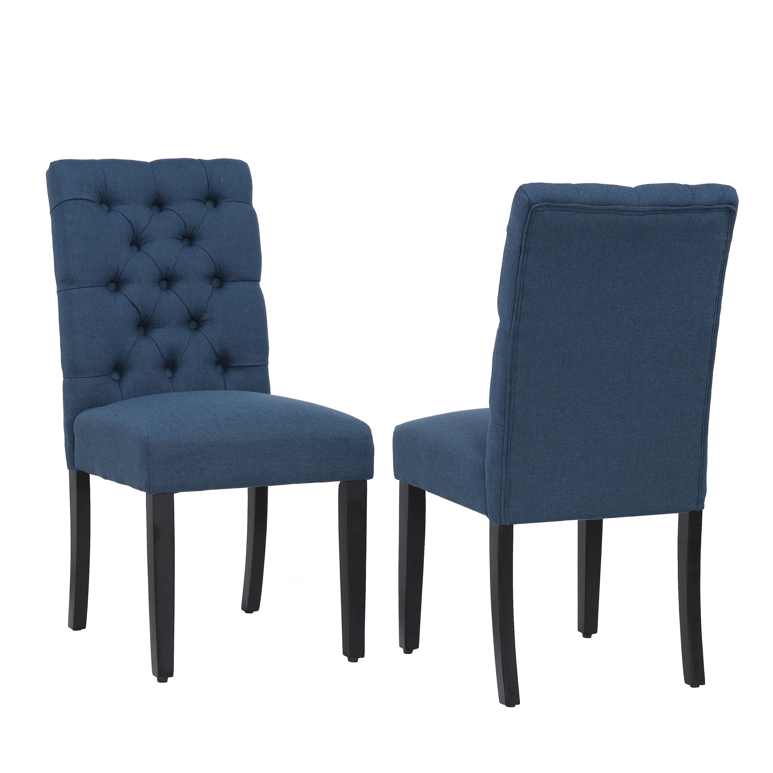 Westin Outdoor Button Tufted Upholstered Dining Side Chair (Set of 2), Blue