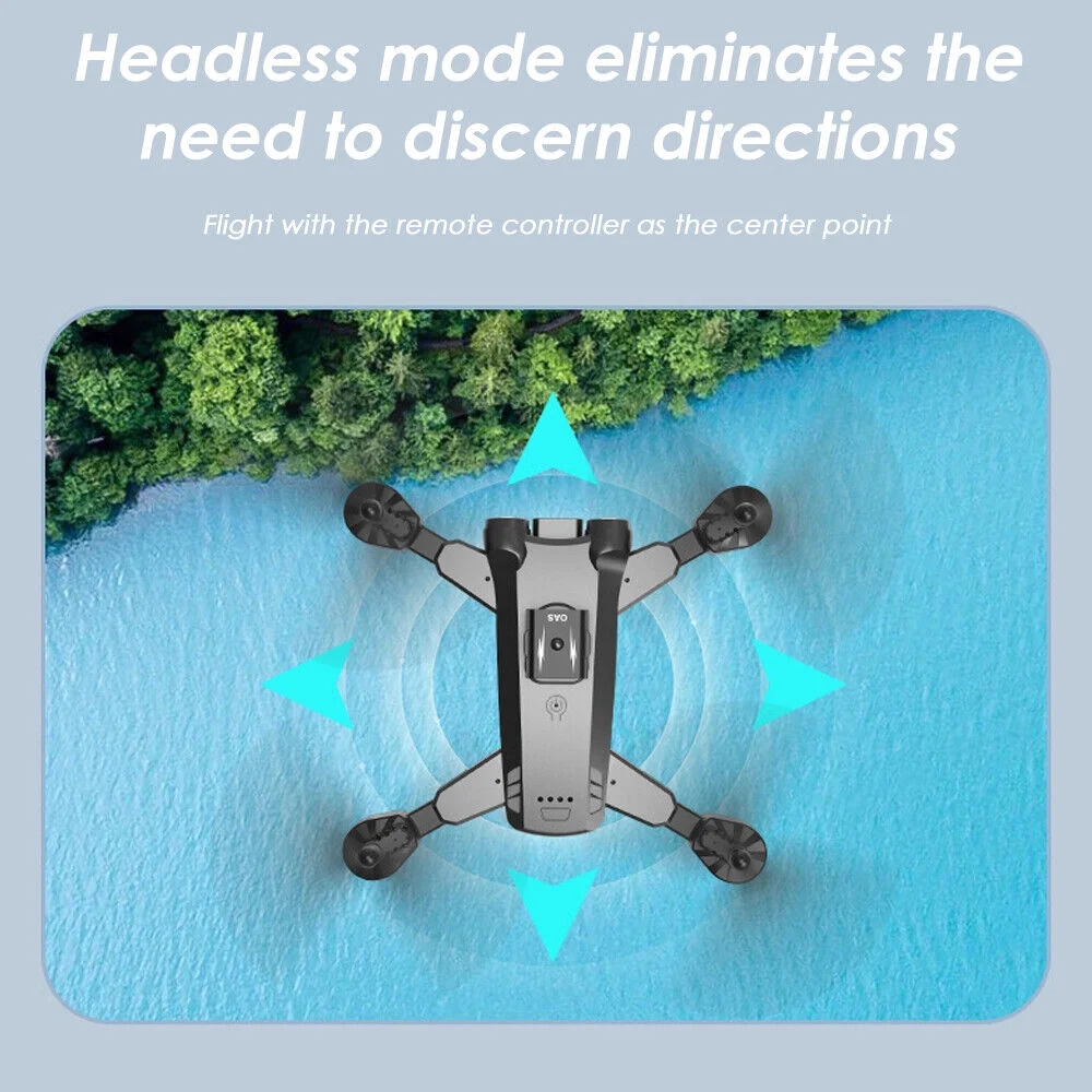 JahyShow 2023 New RC Drone w/8K HD Dual Camera WiFi FPV Foldable Quadcopter +3 Battery