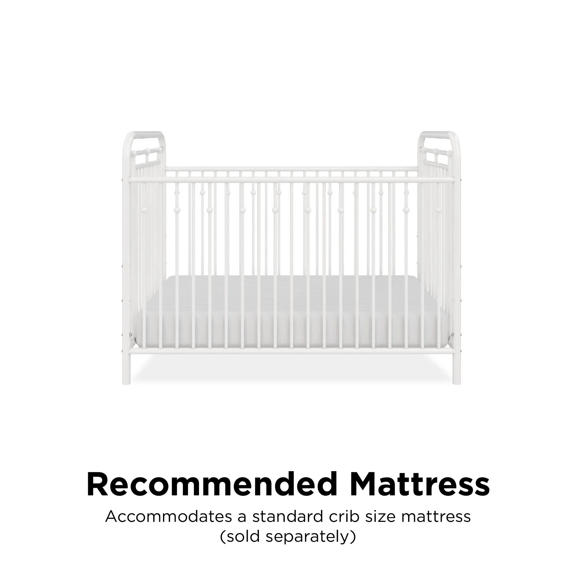 Little Seeds Monarch Hill Hawken Metal Crib, Nursery Furniture, White