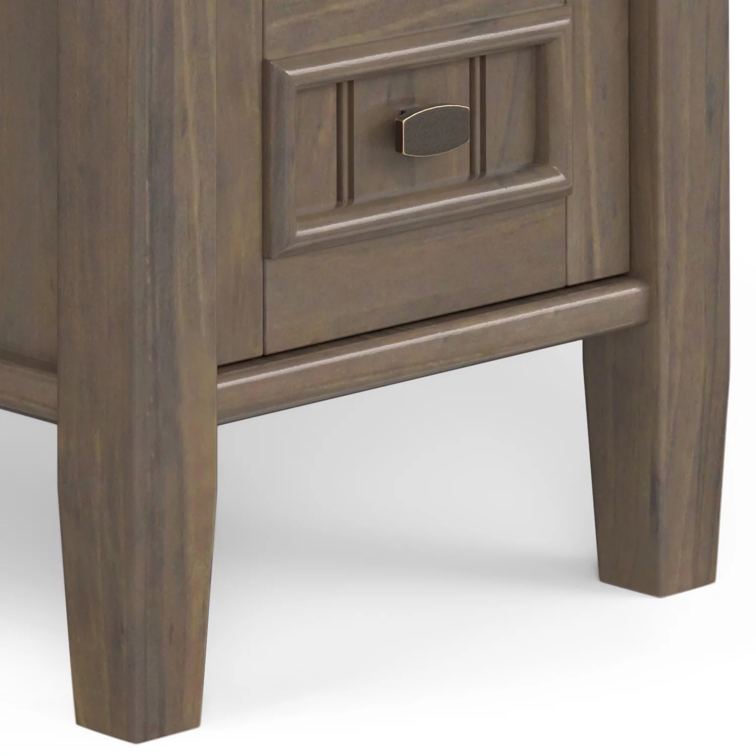 Simpli Home Lev SOLID WOOD 14 inch Wide Rectangle Transitional Narrow End Table in Smoky Brown