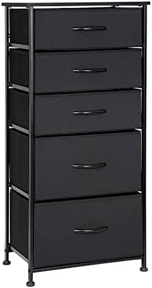 TJCGDTY Fabric Dresser with 4 Drawers  Vertical Dresser  Tower   Cabinet Organizer Unit for Bedroom  Living Room  Closet  Entryway  Hallway  Nursery Room  Dark Grey