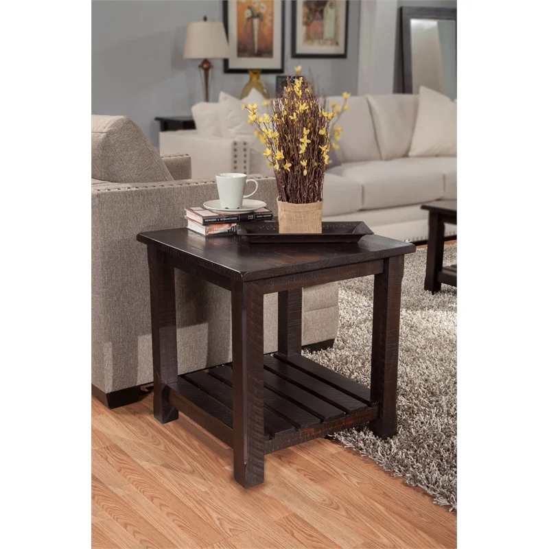 Home Square 2-Piece Set with Coffee Table & End Table in Espresso