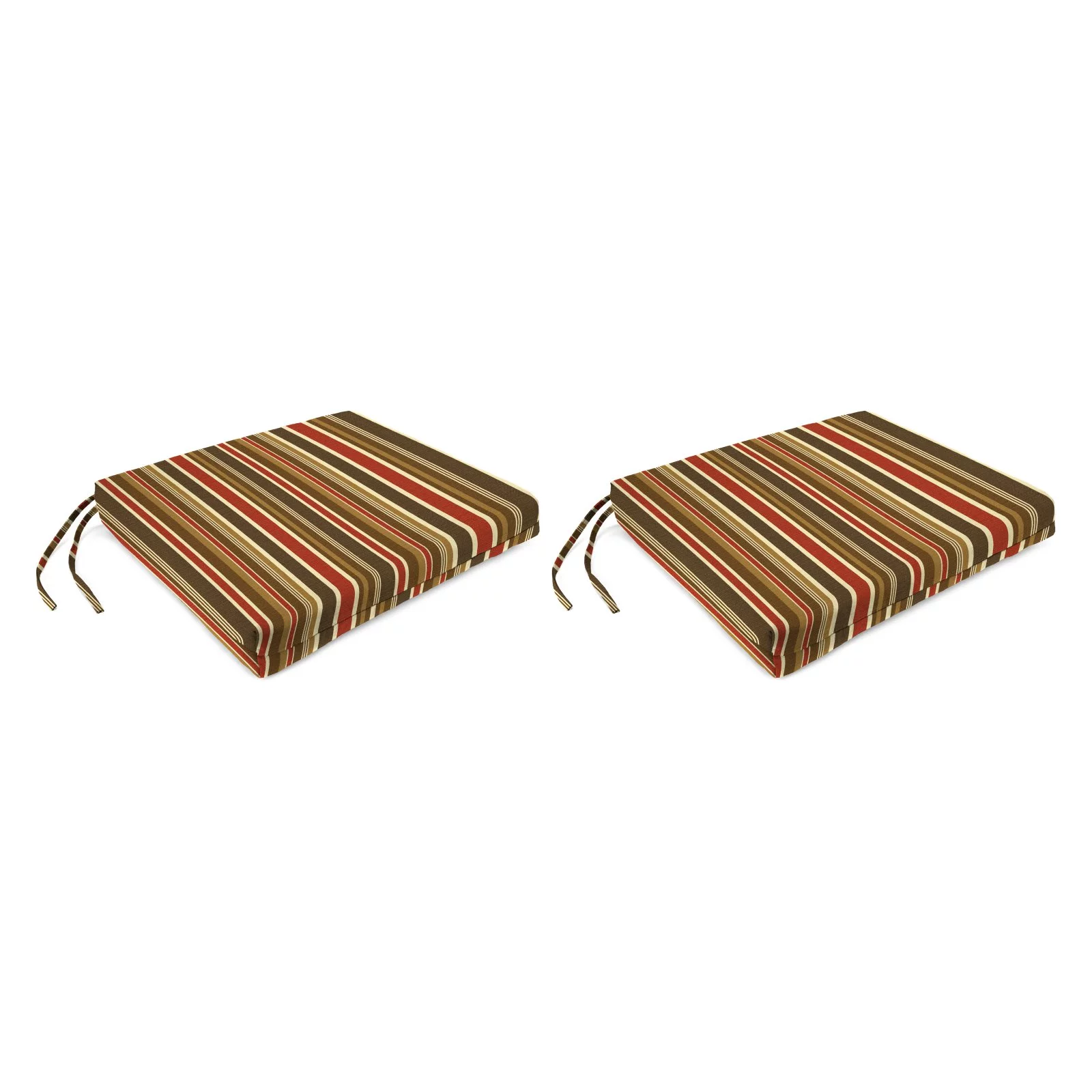 Jordan Manufacturing Sunbrella 19W x 18D in. Brannon Redwood Outdoor Seat Cushion - Set of 2