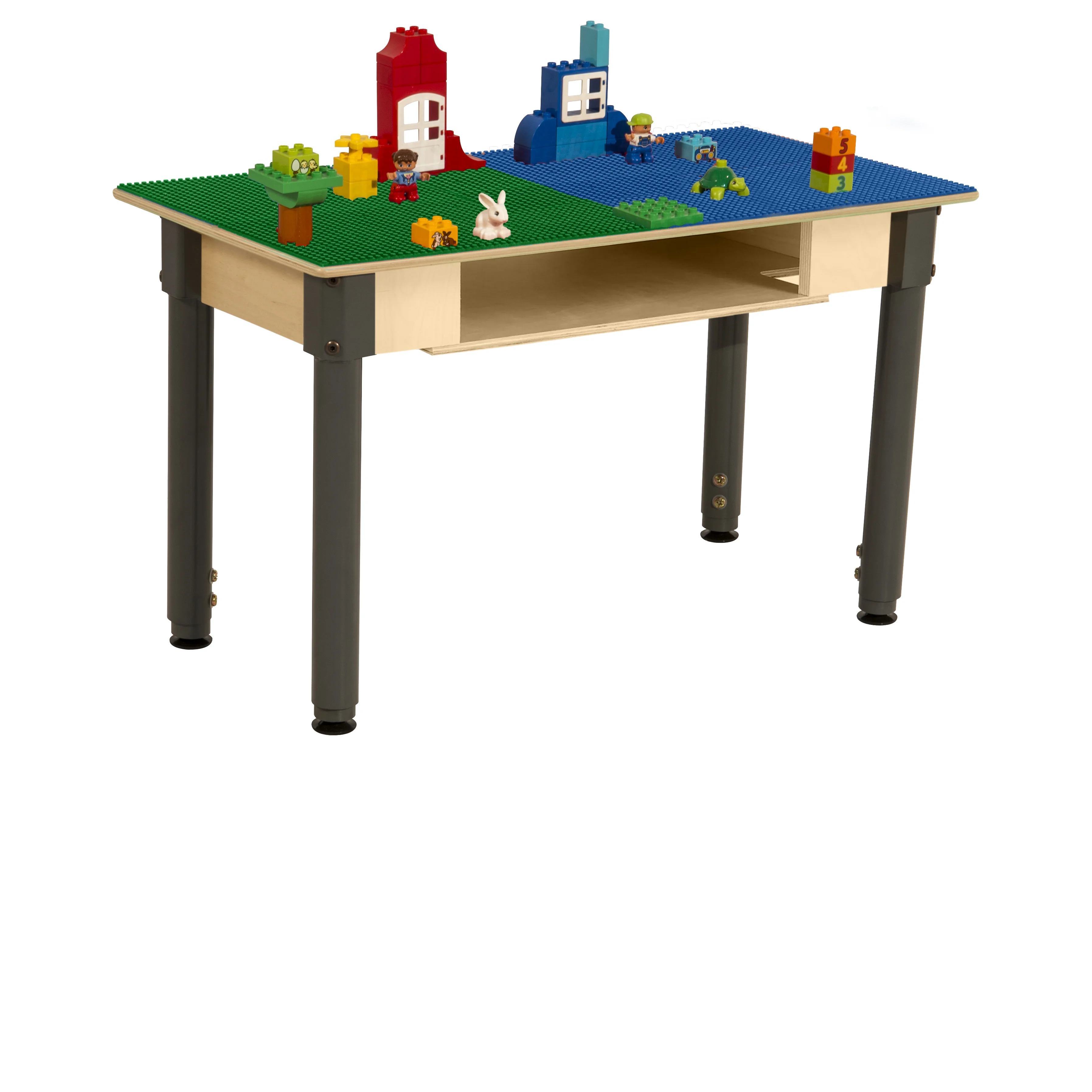 Time-2-Play Kids Birch Plywood Rectangular Duplo Compatible Play Table, 30.75