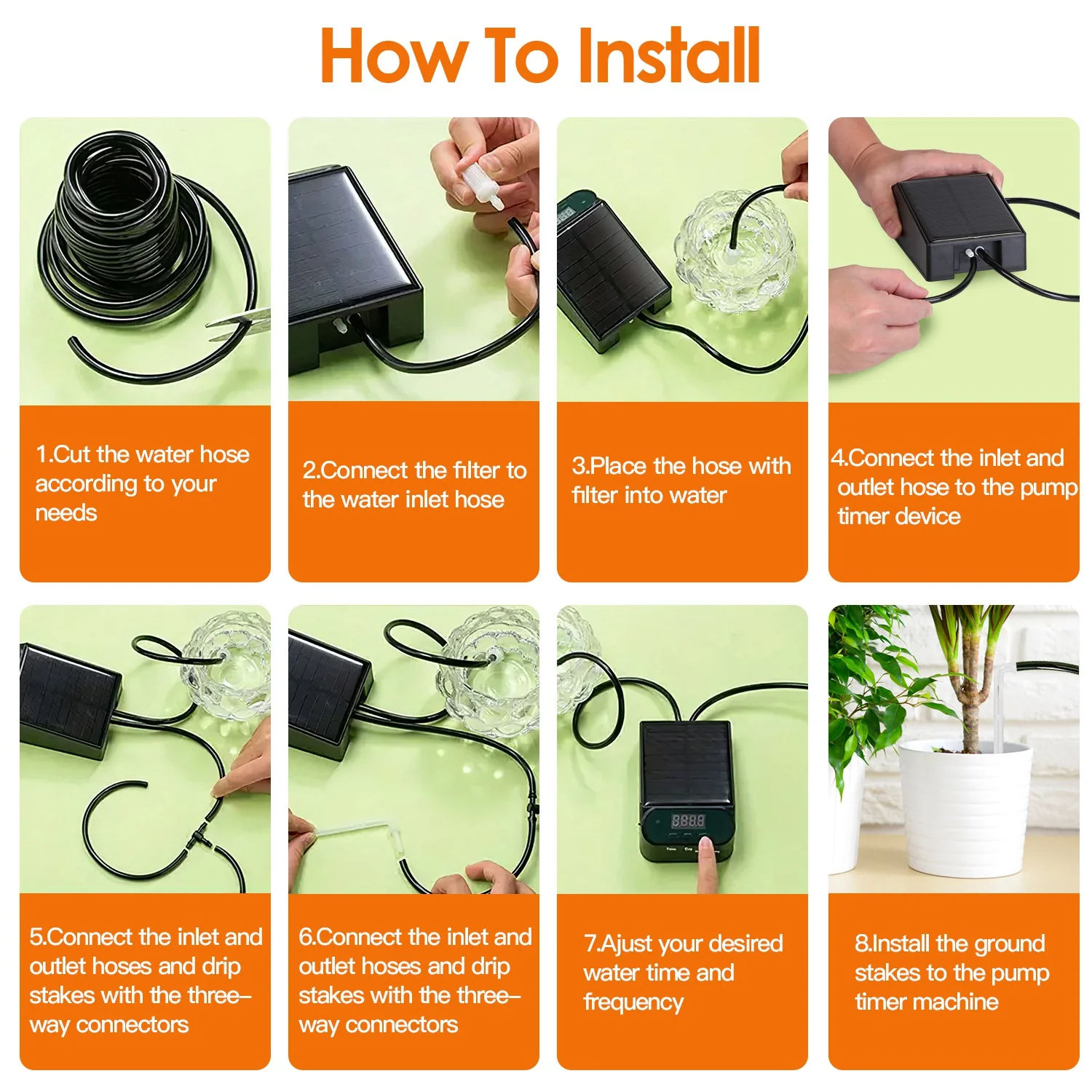 Automatic Solar Drip Irrigation Kit System iMounTEK Plant Self Watering Device IP65 Waterproof for Indoor Outdoor Patio Garden 10-15 Pots Plants