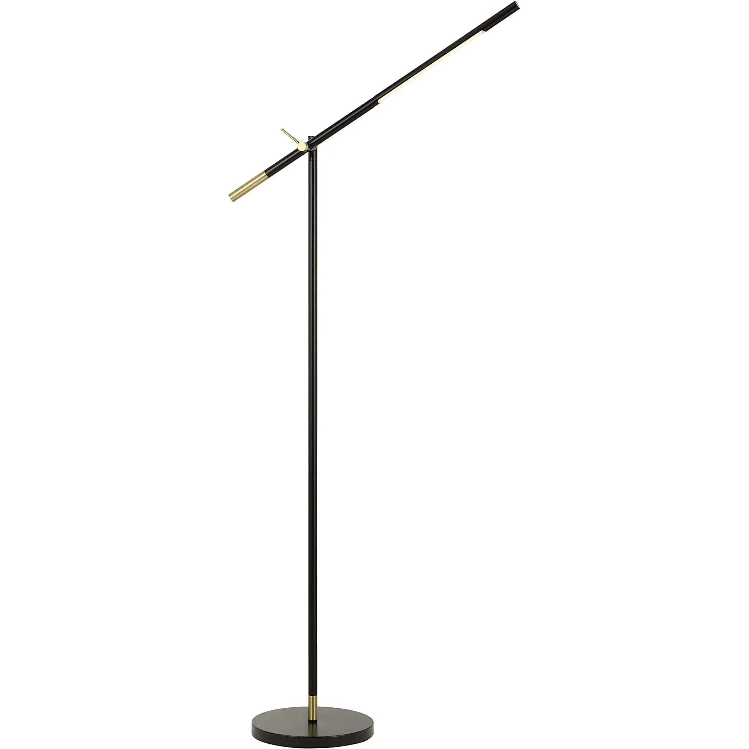 Maykoosh Victorian Vintage 10 Watt Adjustable Metal Frame Floor Lamp, Black And Brass