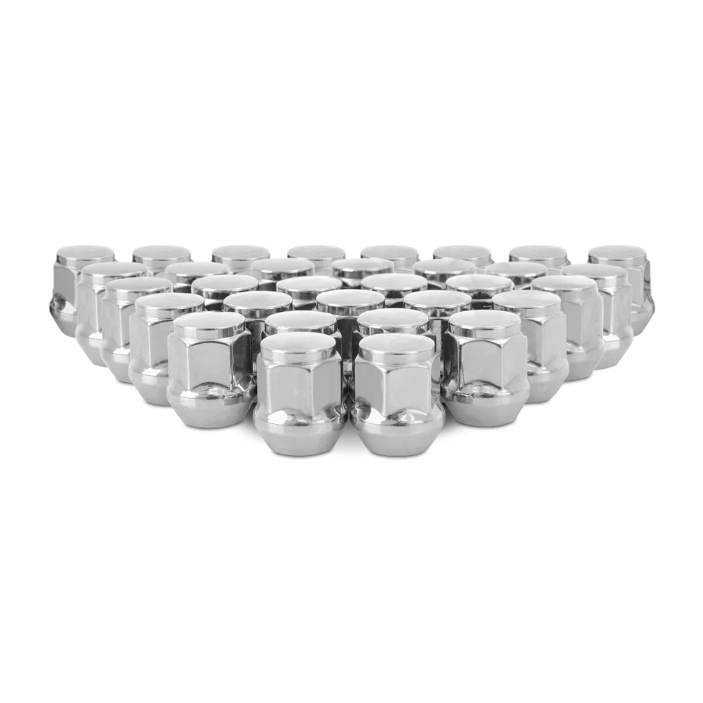 Mishimoto Steel Lug Nuts, M14x1.5, Acorn Seat, 32pc Set, Chrome