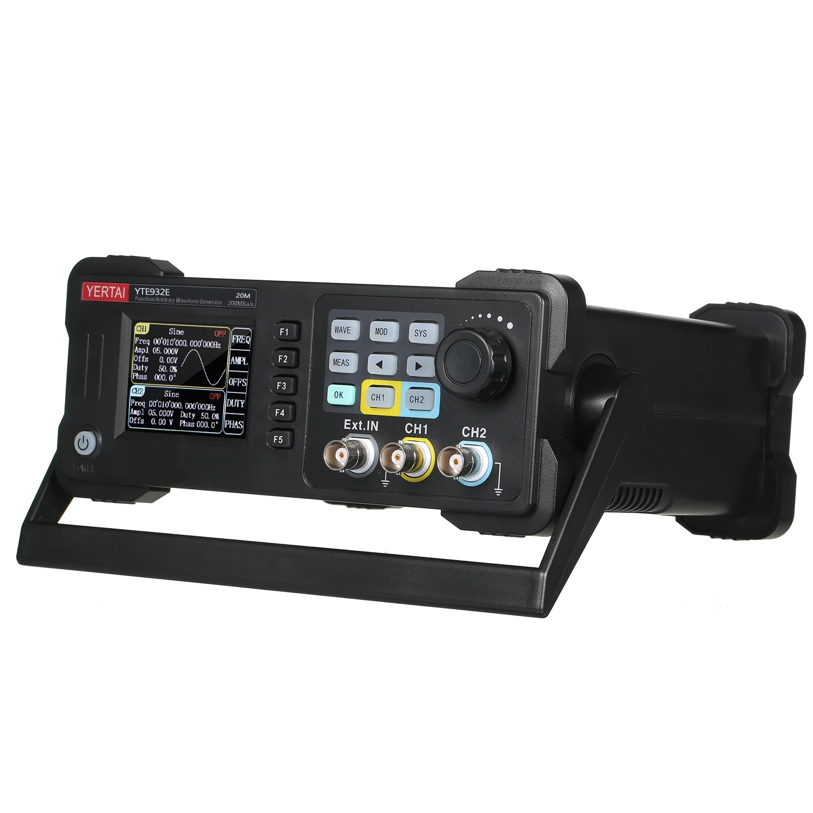 Anself Dual-channel Function Arbitrary Waveform Generator Portable 2-Channel 200MSa/S Sampling Rate 8k Storage Depth Signal Source 2.4-inch TFT LCD Digital Arbitrary Waveform Generator