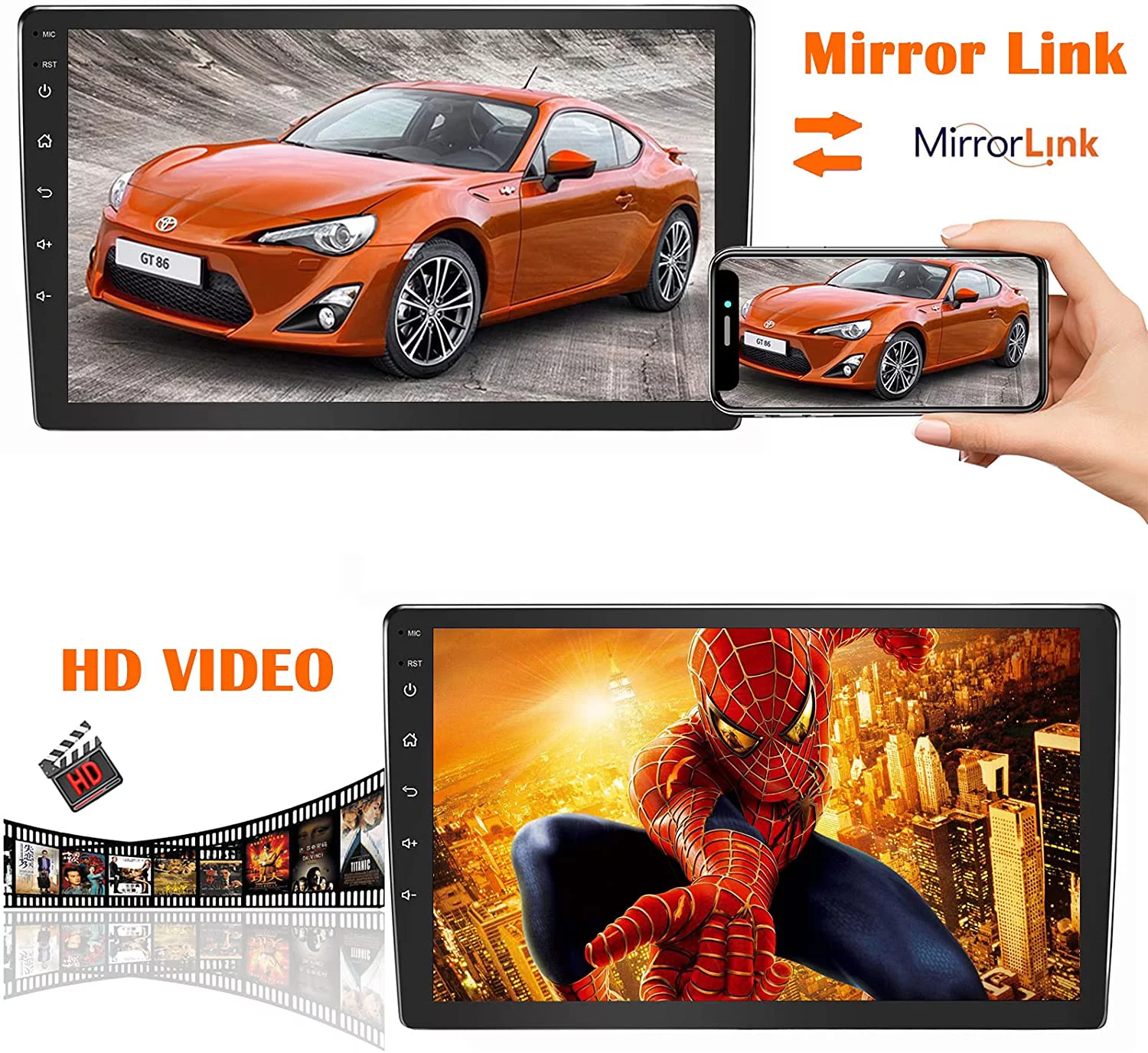 Binize Double Din Car Stereo  Wireless carplay Android auto 9 Inch Touch Screen Android Car Radio GPS Navigation Head Unit with FM, Bluetooth,Mirror Link