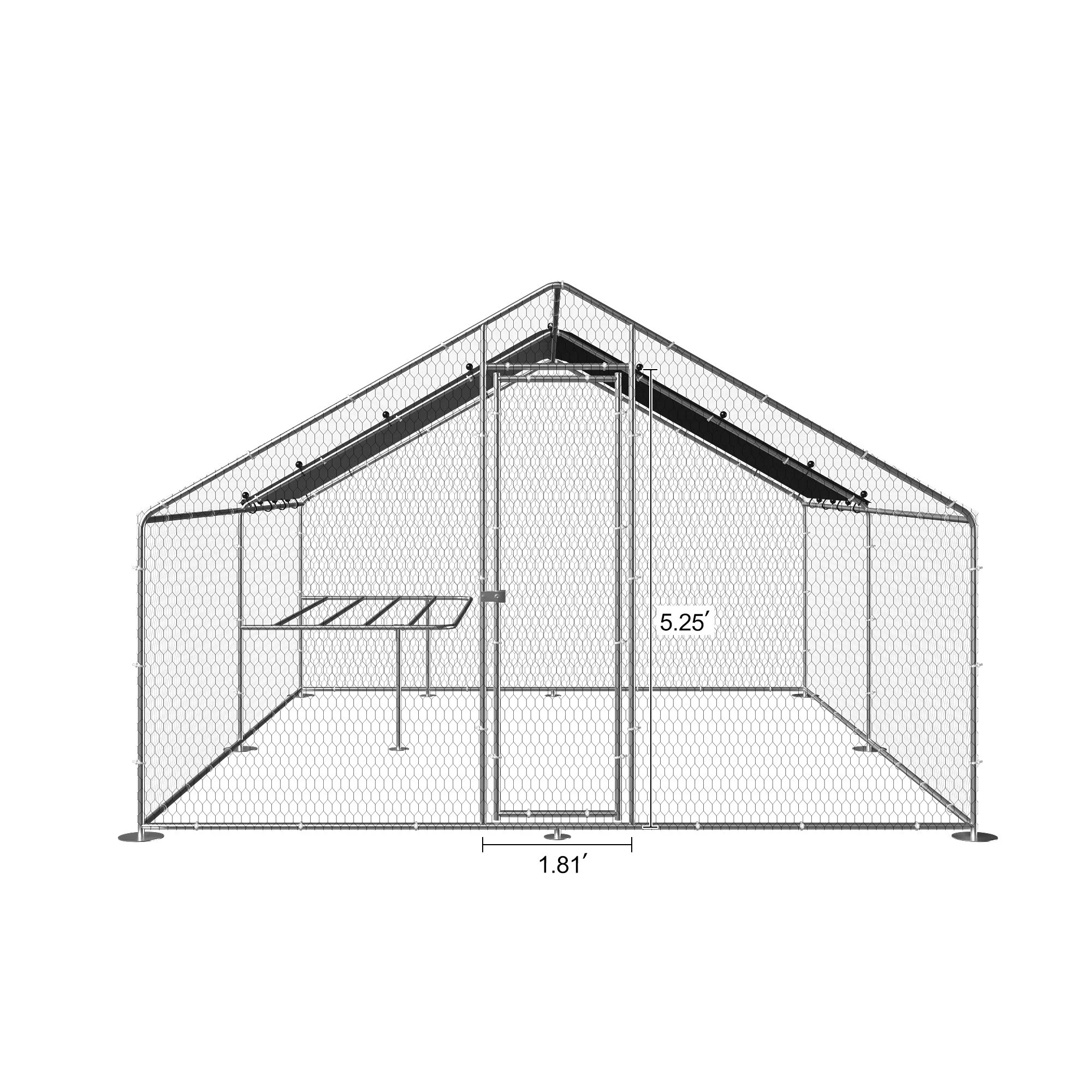 Large metal walk-in chicken coop  with waterproof and UV protection cover