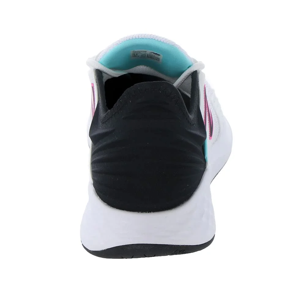 New Balance Women's Fresh Foam Roav V1 Running Shoe, White/Black/Surf, 7