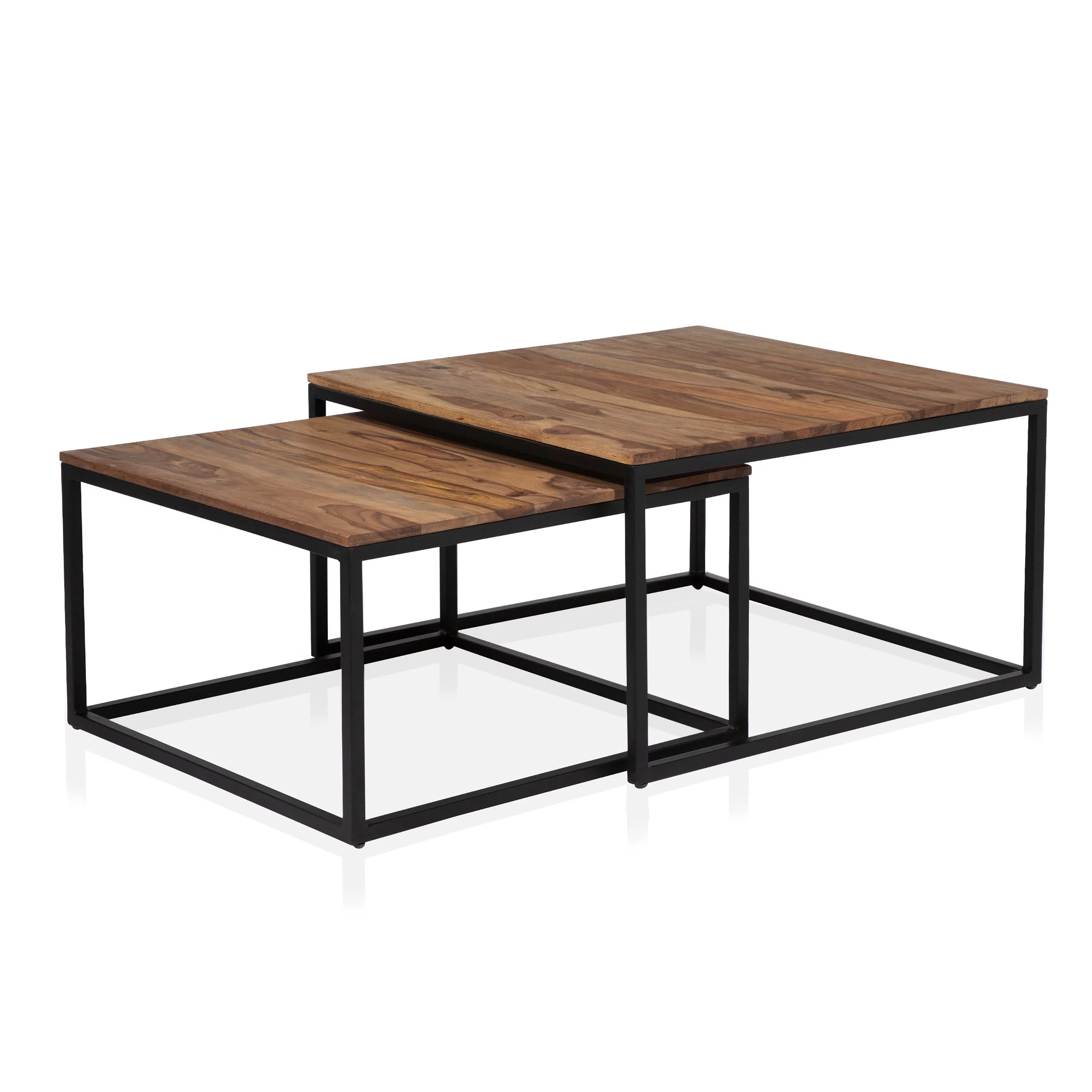 Furniture of America Asher 2-Piece Nesting Table Set, Natural Oak