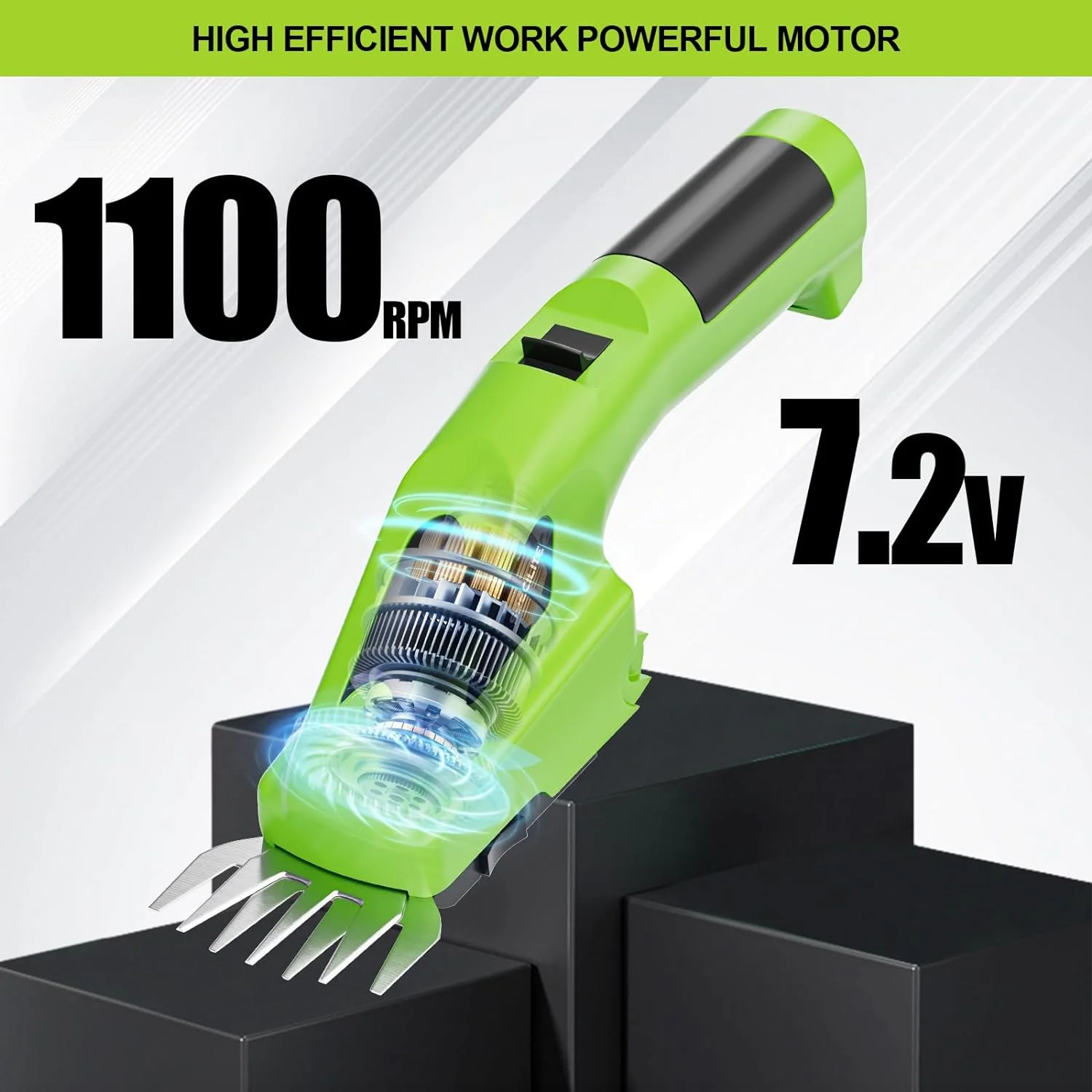 Electric Hedge Trimmer Cordless, Grass Shear 2-in-1 Handheld 7.2V, Lightweight & Portable Grass Cutter 2000mAh Rechargeable, Hedge Shear for Garden Yard Lawn