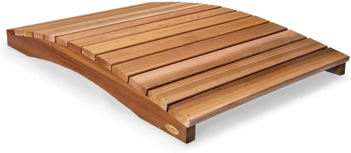 FB48 Garden Bridge | 4-Ft Durable Outdoor Wooden Bridge For Garden, Backyards & Streams | Easy Assembly & Sustainably Sourced Cedar Wood | 46.5X35x7