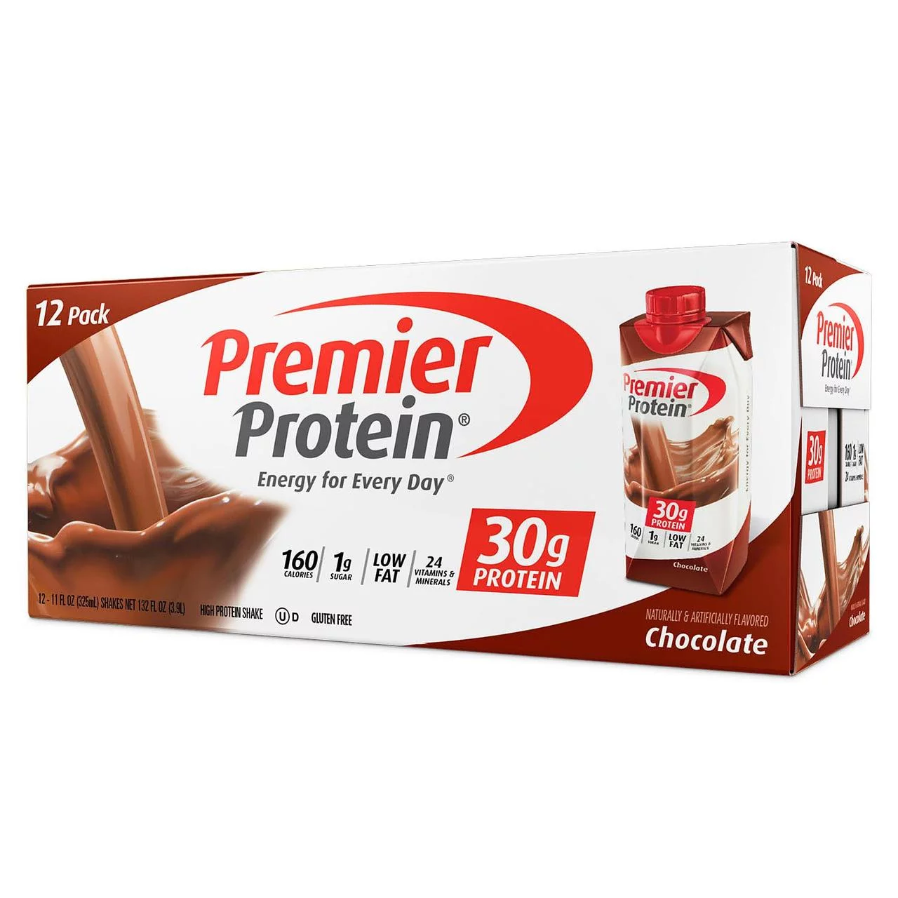 Premier Protein High Protein Shake, Chocolate 11 Fl. Oz. (Chocolate, 12Pk)