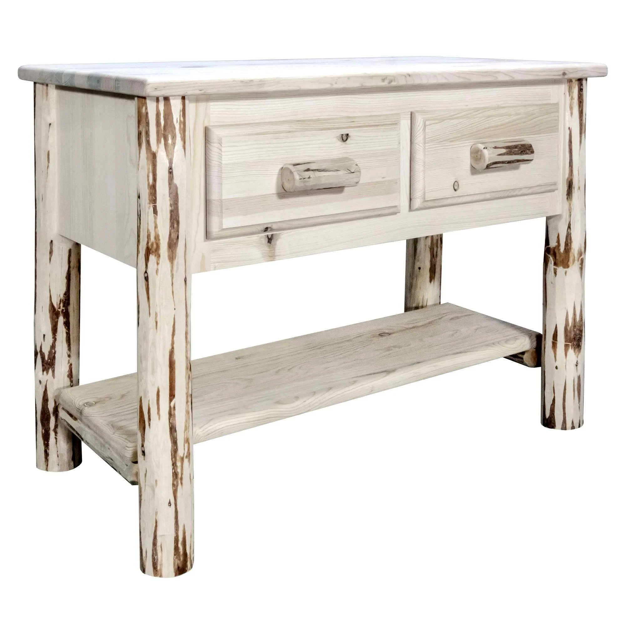 Montana Collection Console Table w/ 2 Drawers, Clear Lacquer Finish