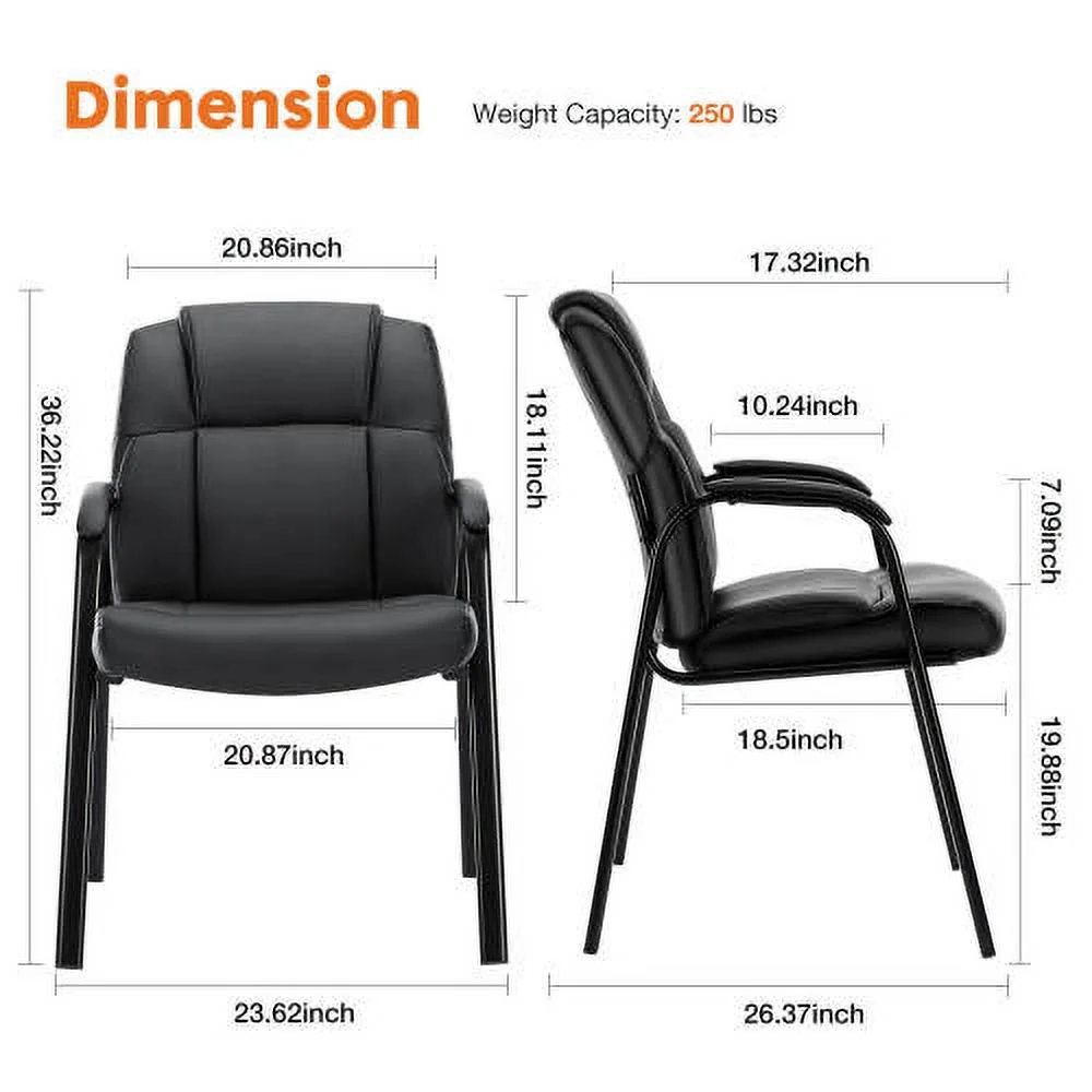 JHOOTUUO Leather Conference Room Chairs with Padded Arms eception Chairs Office Guest Chairs 1P