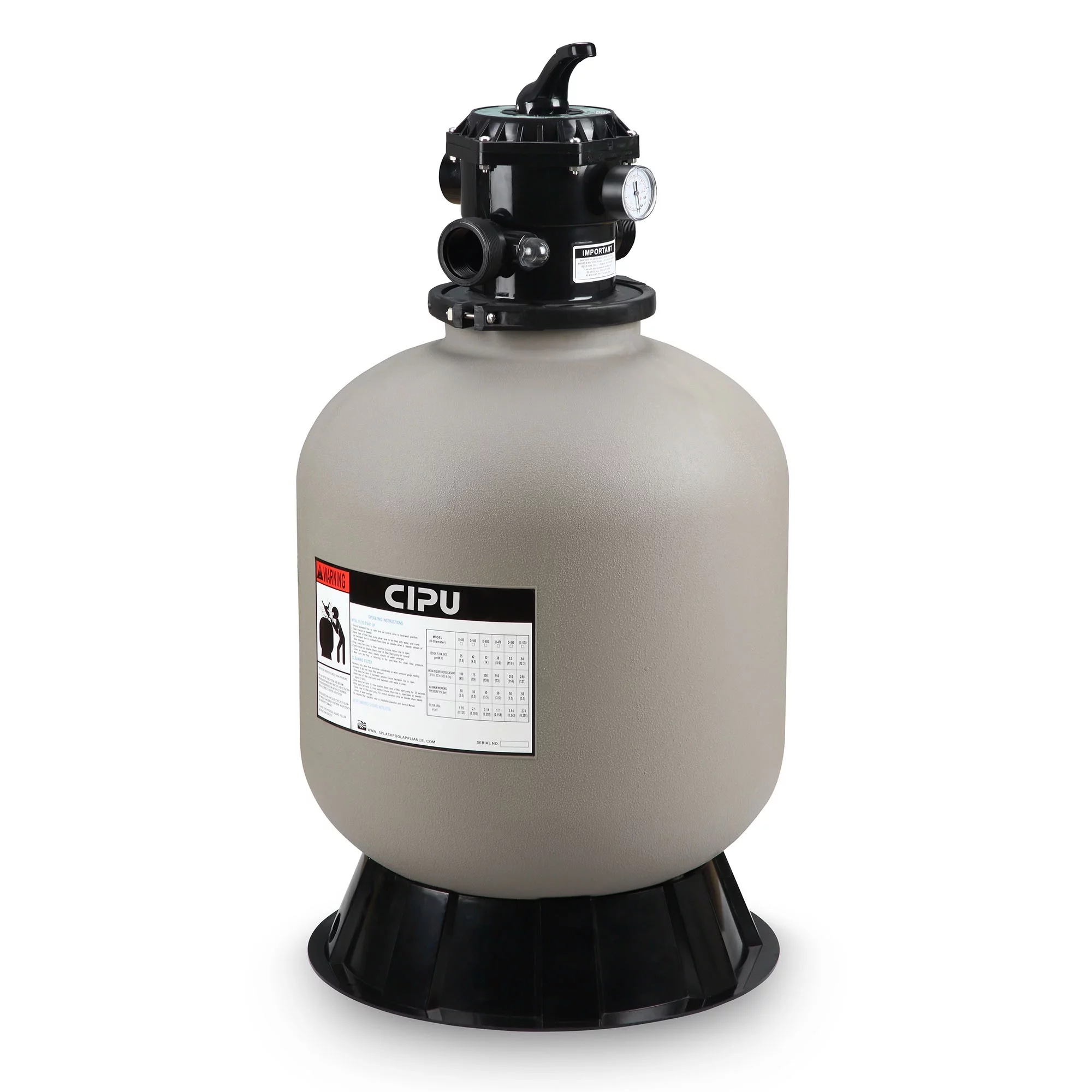 Northlight 24-Inch Top Mount Swimming Pool Sand Filter with 6-Way Valve