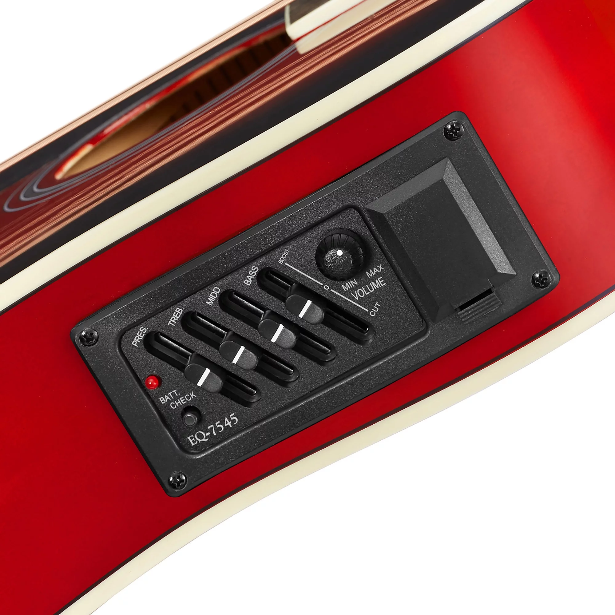 Ashthorpe Left-Handed Thinline Cutaway Acoustic Electric Guitar with 10 Watt Amp, Red