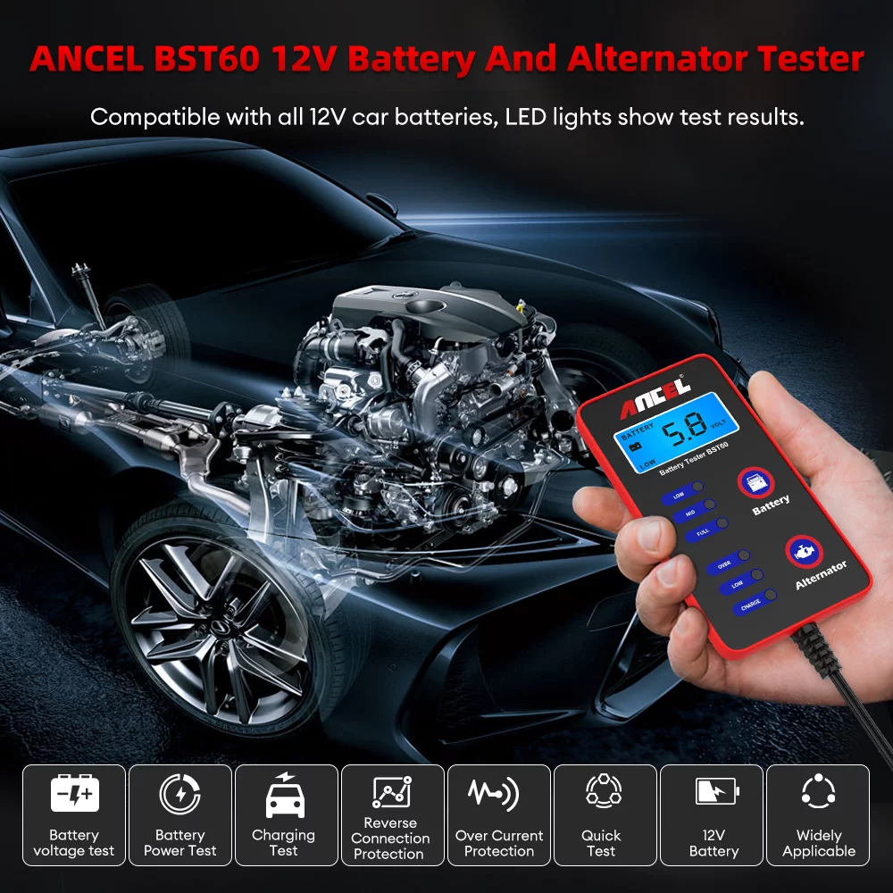 ANCEL X7 HD Heavy Duty Truck Scanner Tablet Diesel Truck Diagnostic Tool ECU Coding Full System Bidirectional Control Free 15 Reset Services,24V Truck 12V Car 2in1 Code Reader, Gift:Car Battery Tester