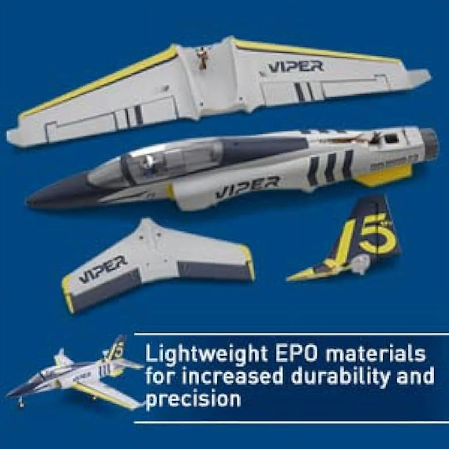 Fms 70mm Viper V2 EDF Navy Blue Trainer RC Airplane Jet 6S PNP (NO Radio Battery Charger)