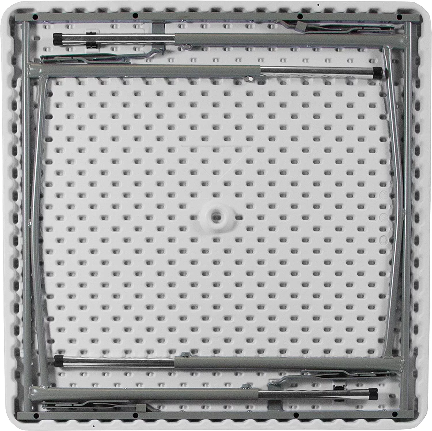 2.79-Foot Square Height Adjustable Granite White Plastic Folding Table