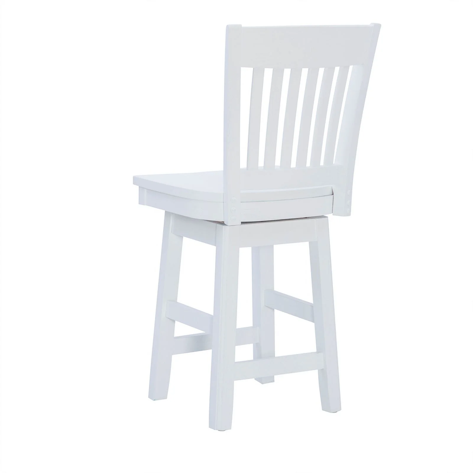 Pemberly Row Solid Beechwood Slat Back Swivel 24