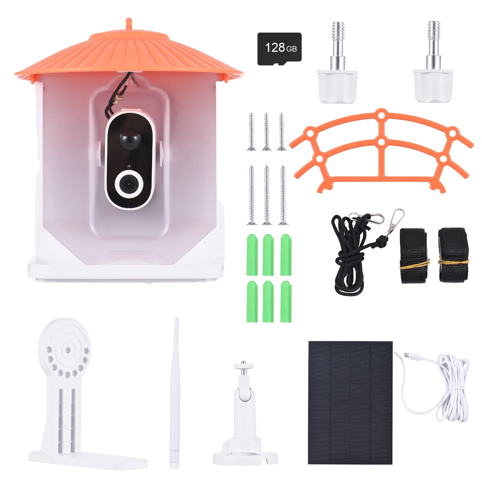 Carevas Smart Bird Feeder with 1080P Camera, Color Night Vision, AI Bird Species Identification, PIR Human Detection, Squirrel Deterrent, IP65 Waterproof, 2.4G WiFi, and 2-Way Audio