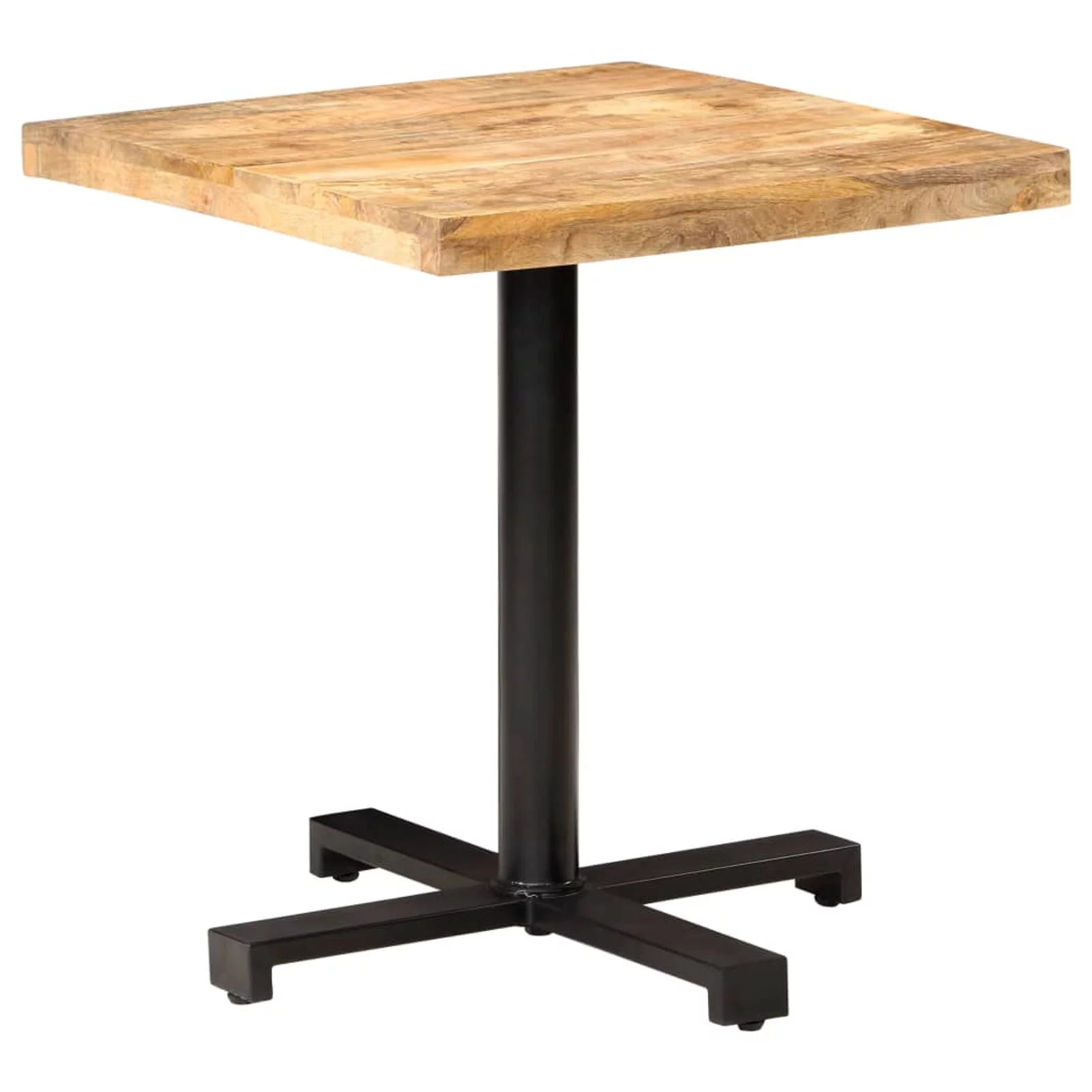 moobody Bistro Table Rough Mango Wood Tabletop Bar Table with Iron Base Counter Height Pub Table for Kitchen, Dining Room, Cafe, Home Furniture 27.6 x 27.6 x 29.5 Inches (L x W x H)