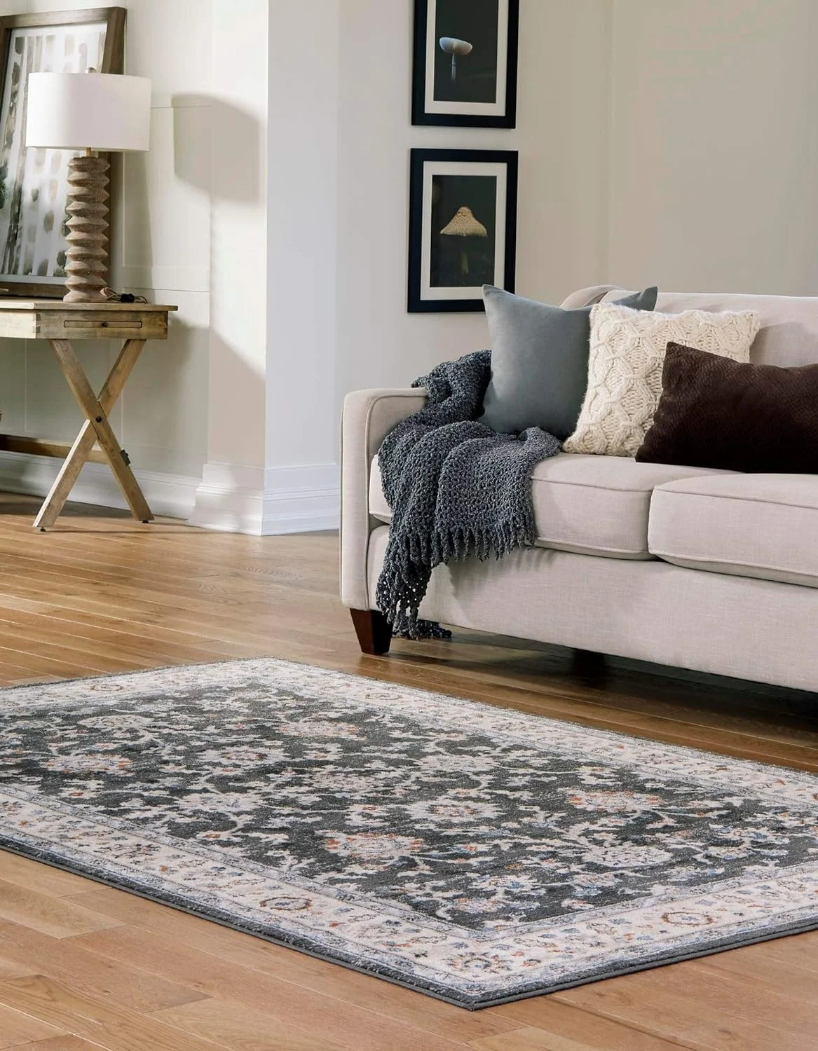 Charlotte Collection Rug – 9' X 12' Gray Low-Pile Rug Perfect For Living Rooms, Large Dining Rooms, Open Floorplans