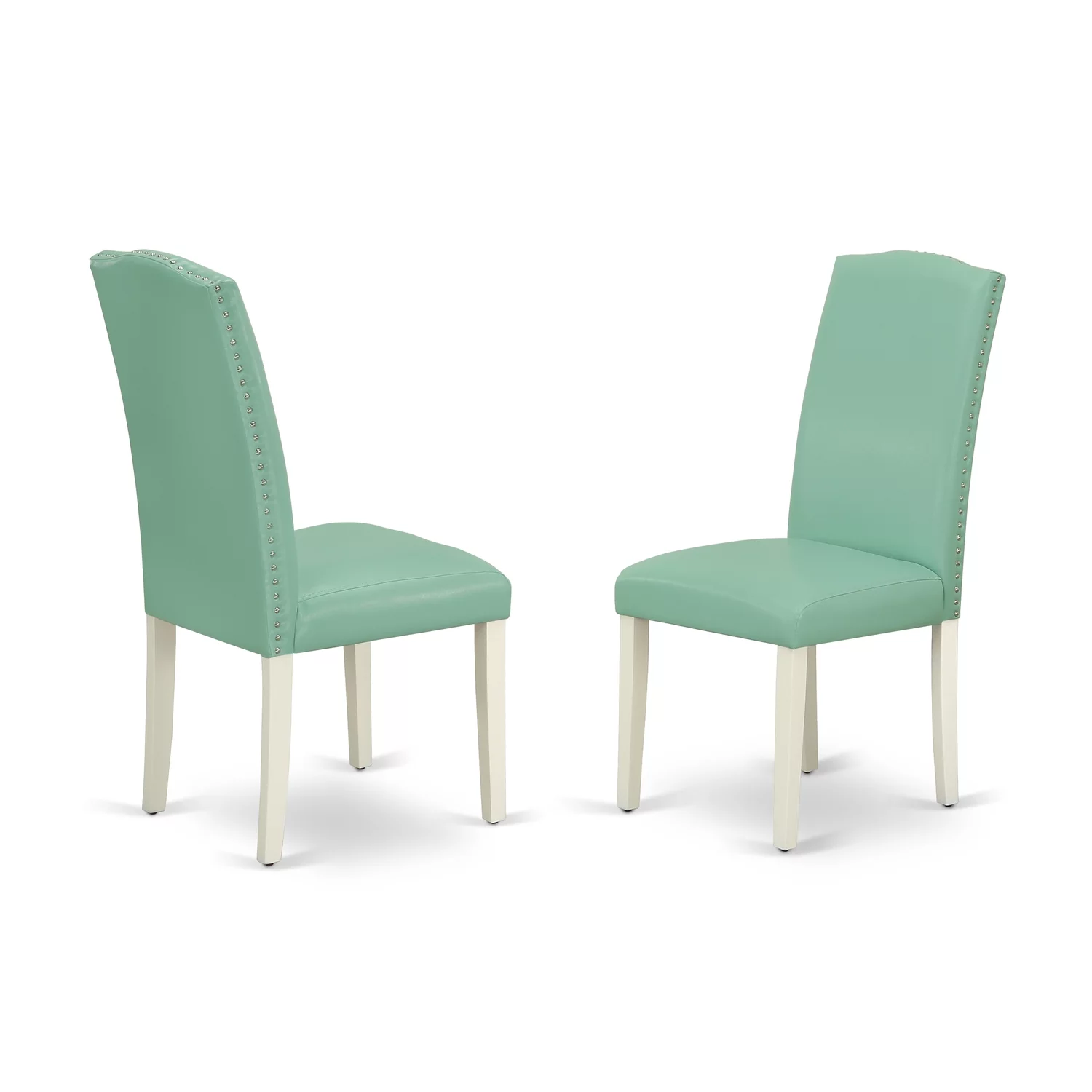 East West Furniture Weston 5-piece Wood Dining Set in Linen White/Pond