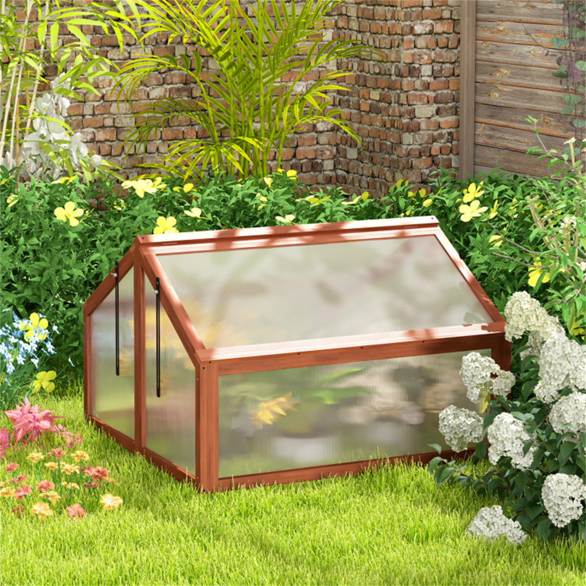 Outsunny Box Garden Wooden Greenhouse 35.5