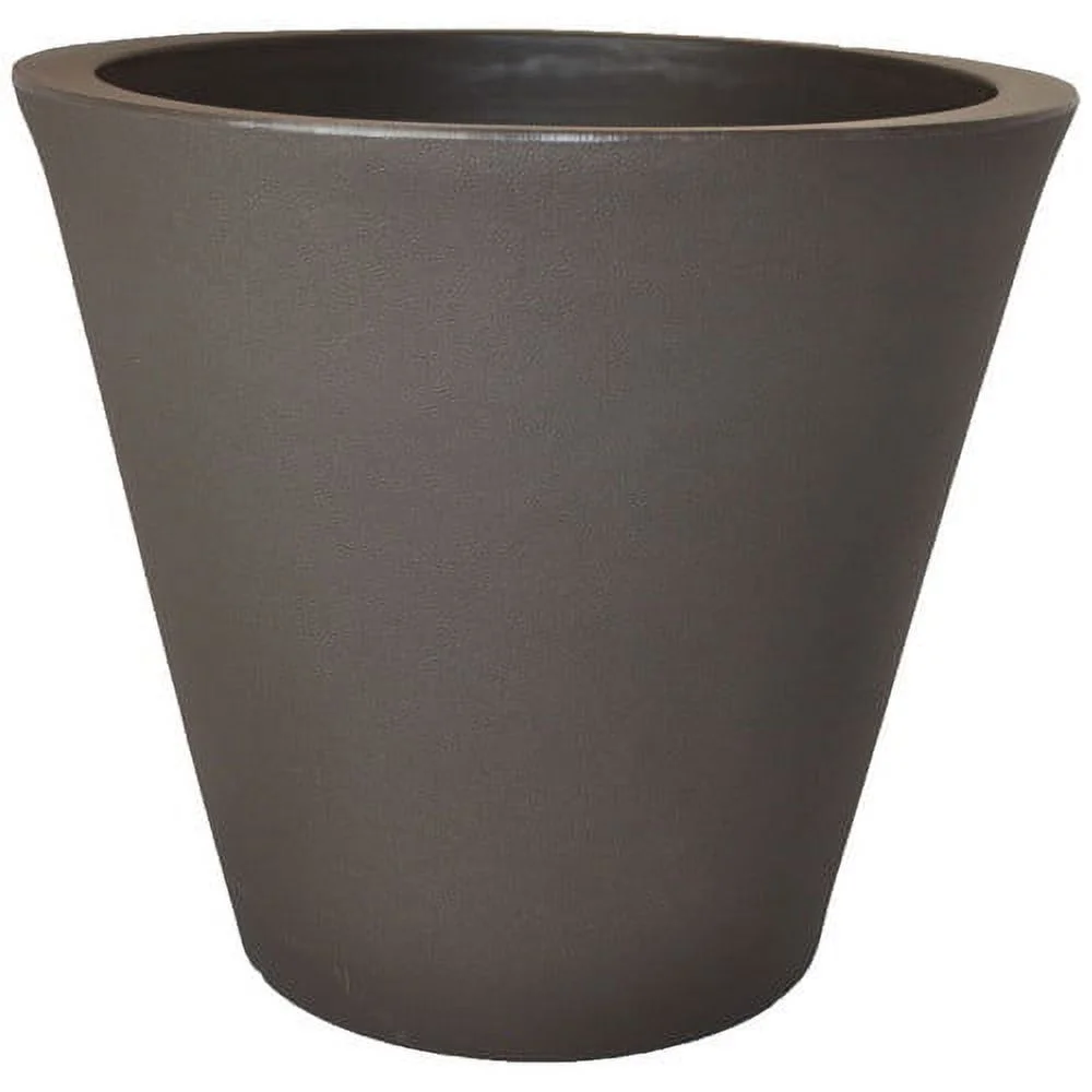 Tusco TUSCR24BK 24 in. Cosmopolitan Round Planter - Black