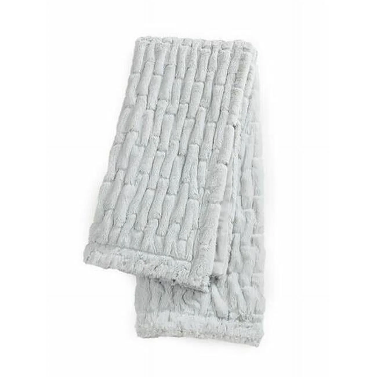 50 x 60 in. Faux Fur Throw, Silver