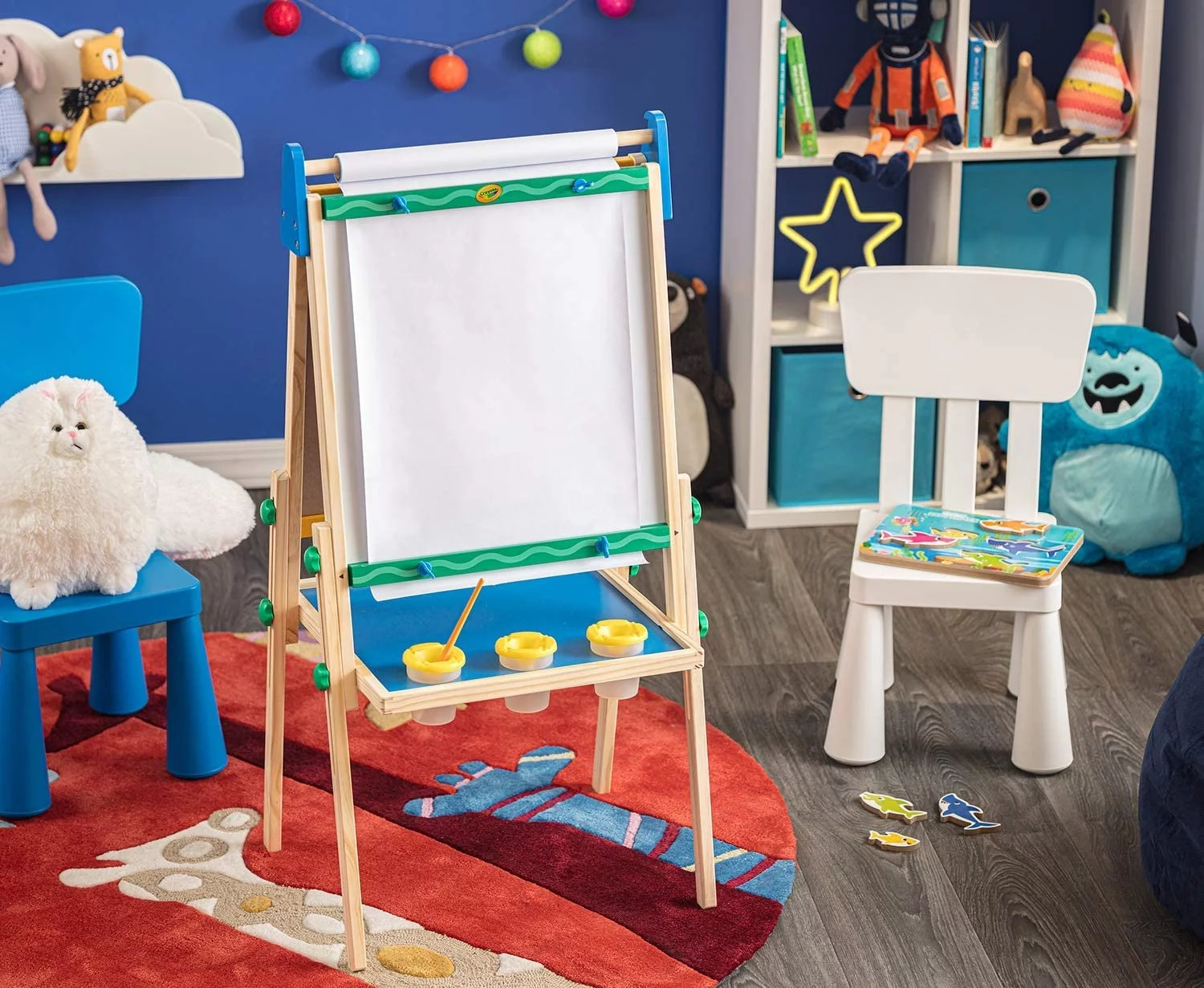 Crayola Kids' Dual-Sided Wooden Art Easel, Beginner Child