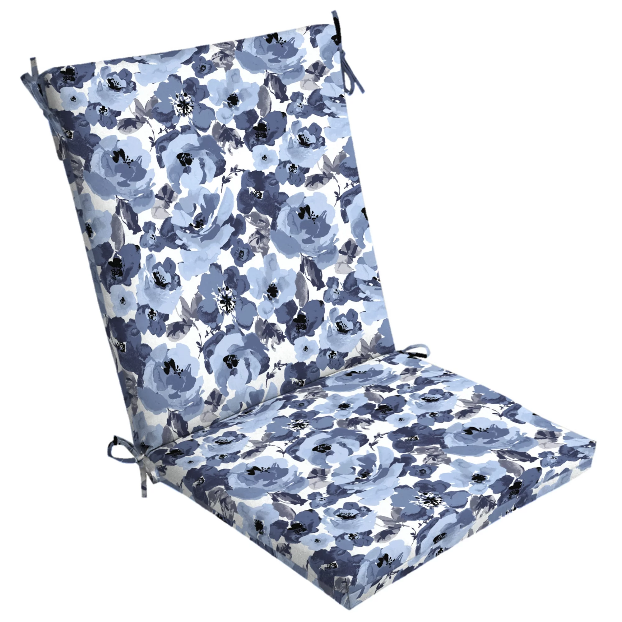 Arden Selections Blue Garden Floral 44 x 20 in. Outdoor Chair Cushion