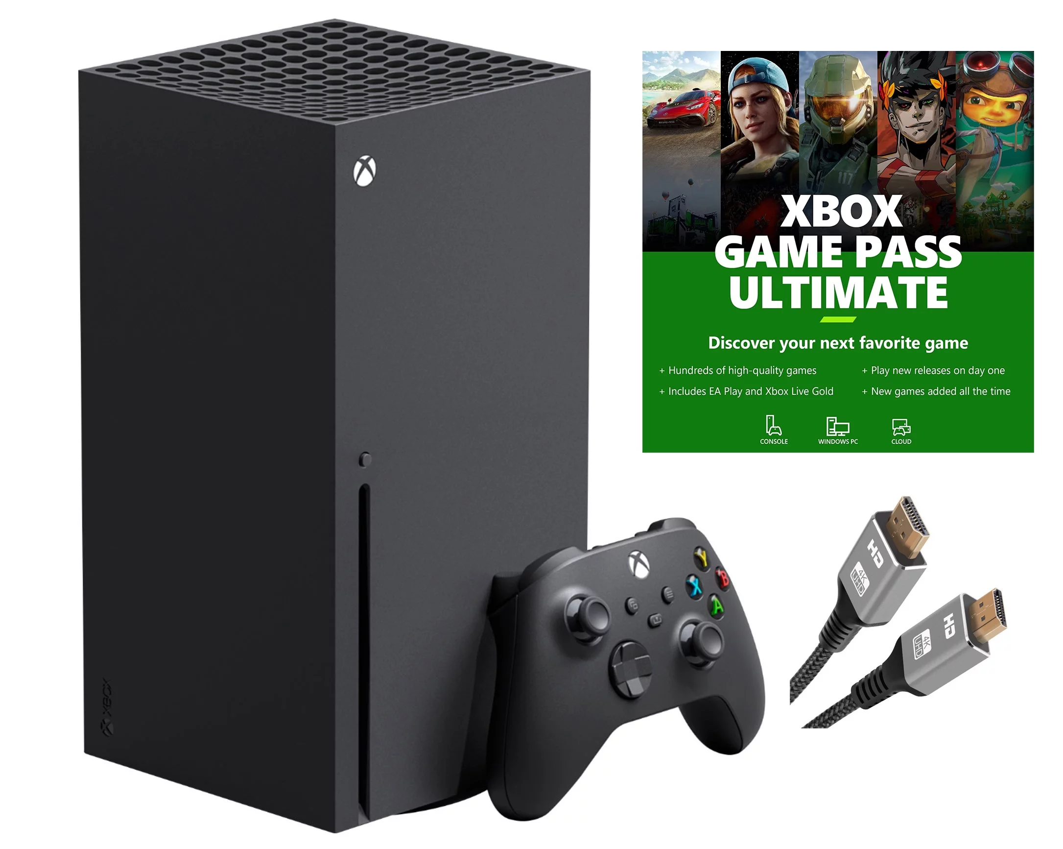 Newest Microsoft Xbox Series X–Gaming Console System- 1TB SSD Black X Version with Disc Drive Bundle with Xbox Game Pass Ultimate: 1 Month and NSSDC High Speed HDMI Cabel