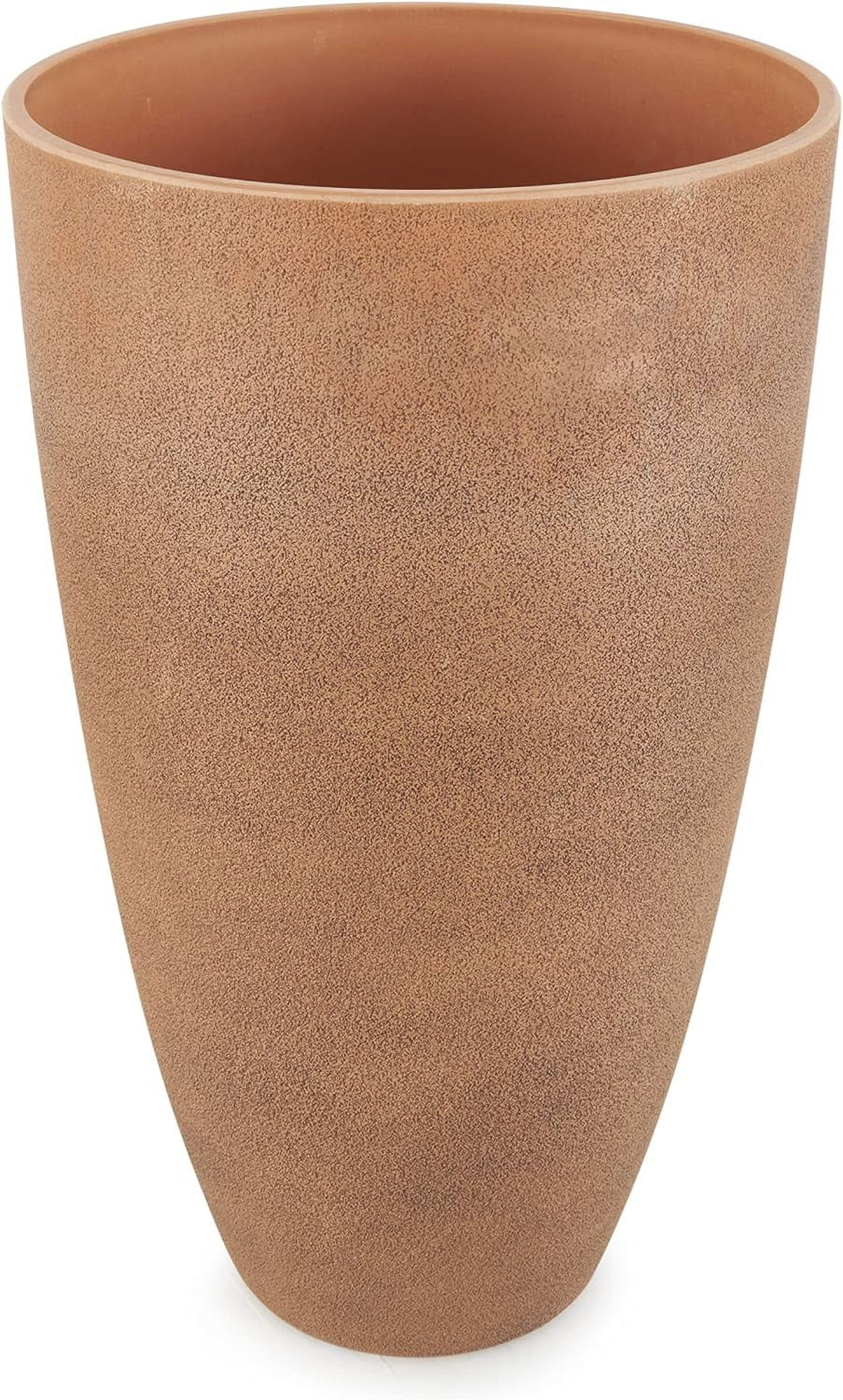 Algreen 43729 Acerra Weatherproof Recycled Composite Vase Planter 12 X 12 X 20 Inches (2 Pack)