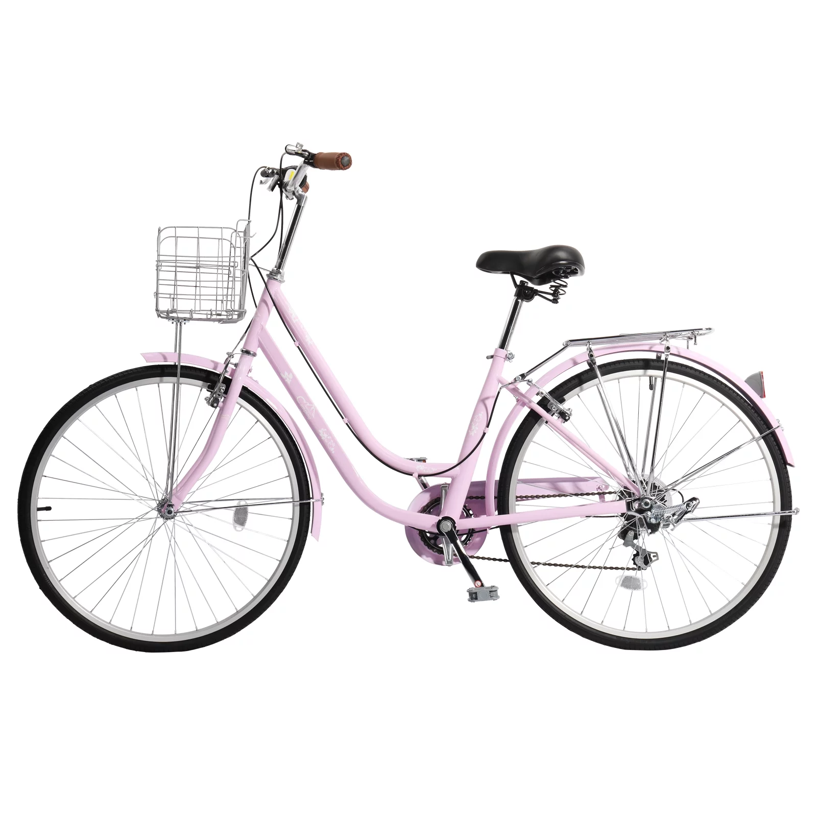 26 150kg High Carbon Steel V Brake 7 Speed Bike - Pink, Lightweight, Durable, Comfortable Ride, Perfect for Urban