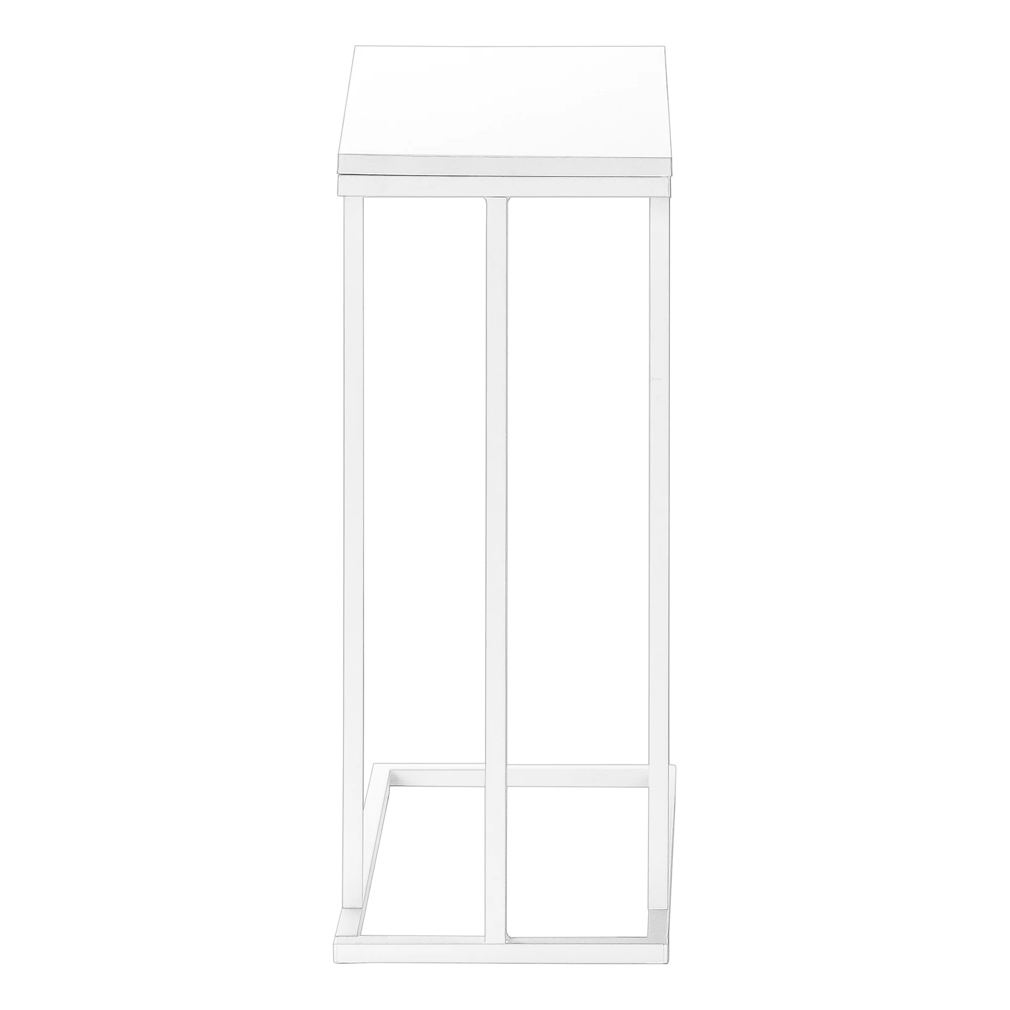 Monarch C-shaped Accent Table in Metal White