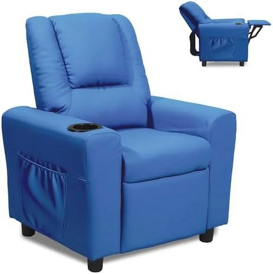 CGFHYP Recliner Chair  Toddler Recliners for  Age 0-5 with Cup Holder  Side Pockets and Non-Slip Footstool  Small Recliner for Girls Boys Baby Bedrooms  Children's Rooms