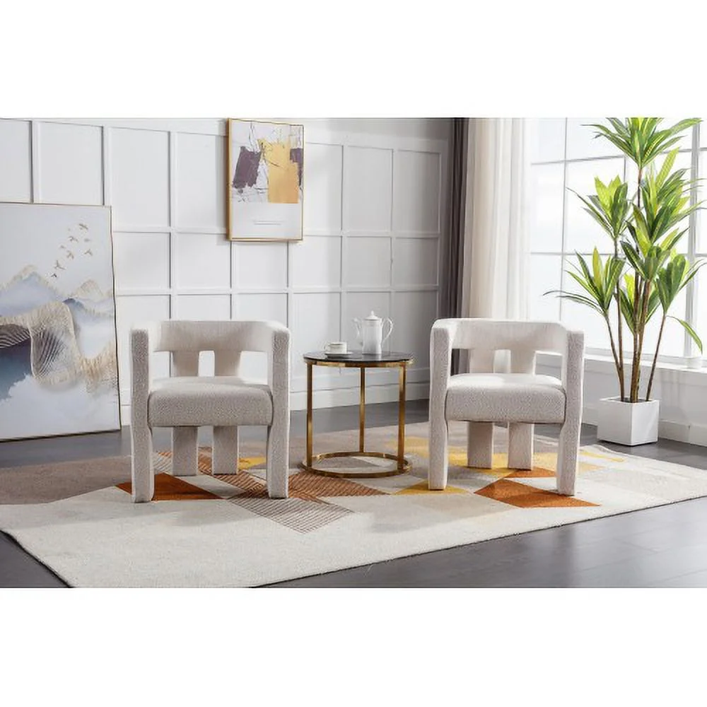 JHOOTUUO COOLMORE Contemporary Designed Fabric Upholstered Accent/Dining Chair /Barrel Side Chairs Kitchen Armchair for Living Room 2PC/SET