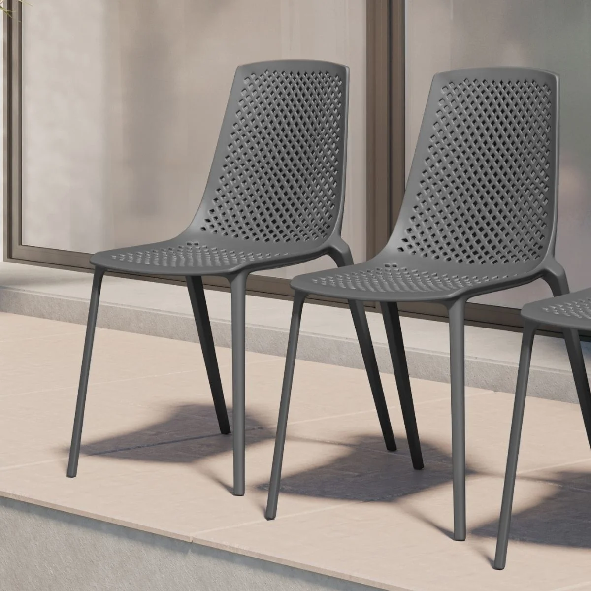 Amazonia Taigun 5-Piece 100% FSC Teak Finish Wood Rectangular Patio Dining Set, Grey