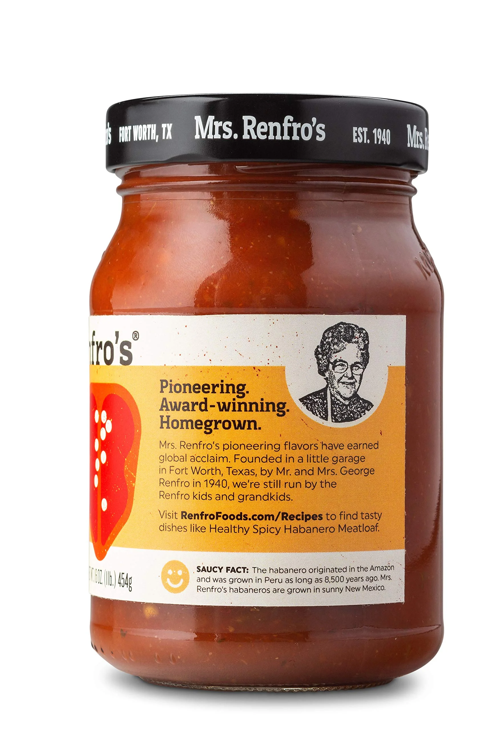 Mrs. Renfro's Habanero Sauce, Hot, 16-Ounce Jars (Pack of 6)